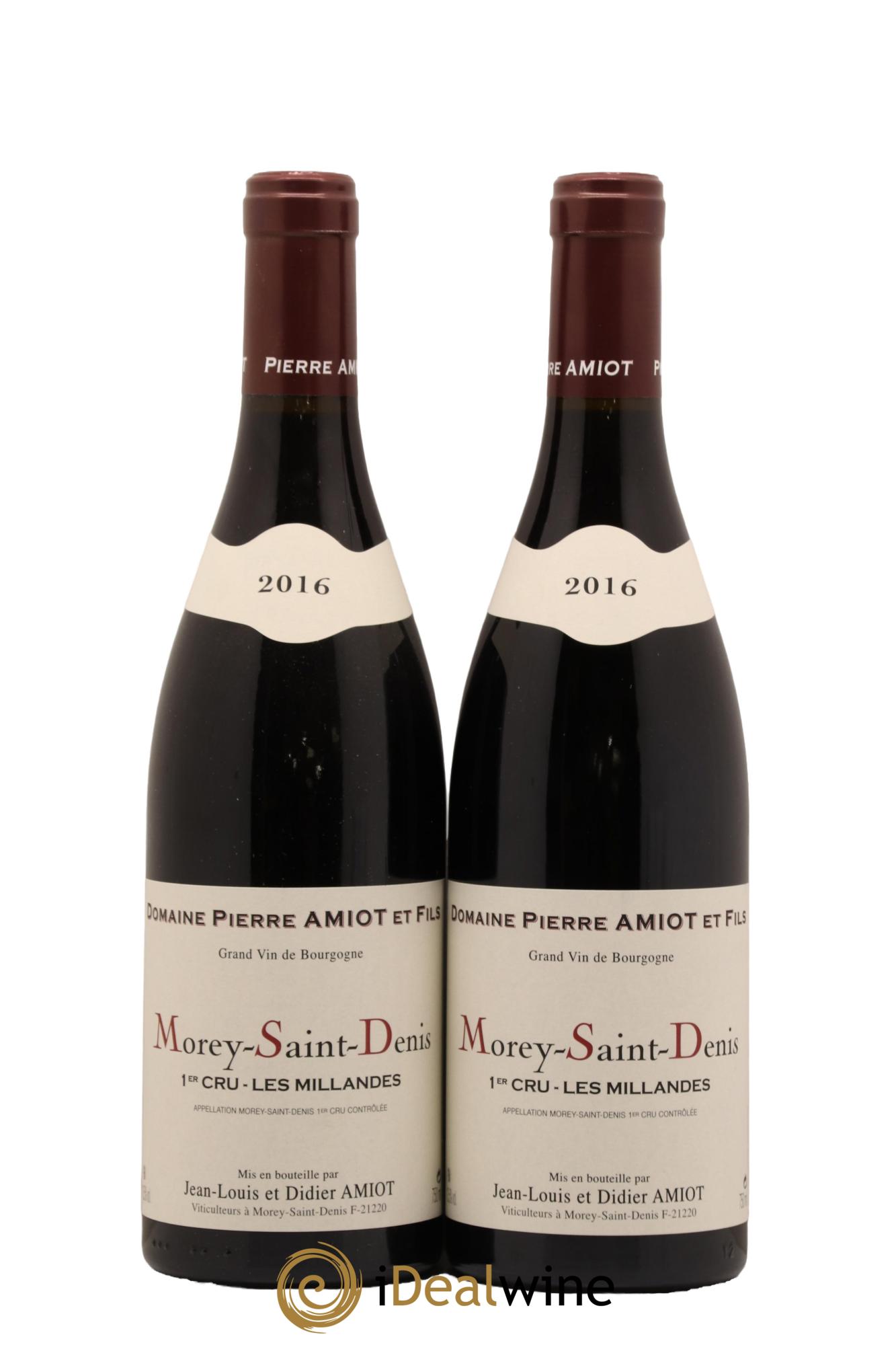 Morey-Saint-Denis 1er Cru Les Millandes Domaine Amiot Pere Et Fils 2016 - Lot de 2 bouteilles - 0