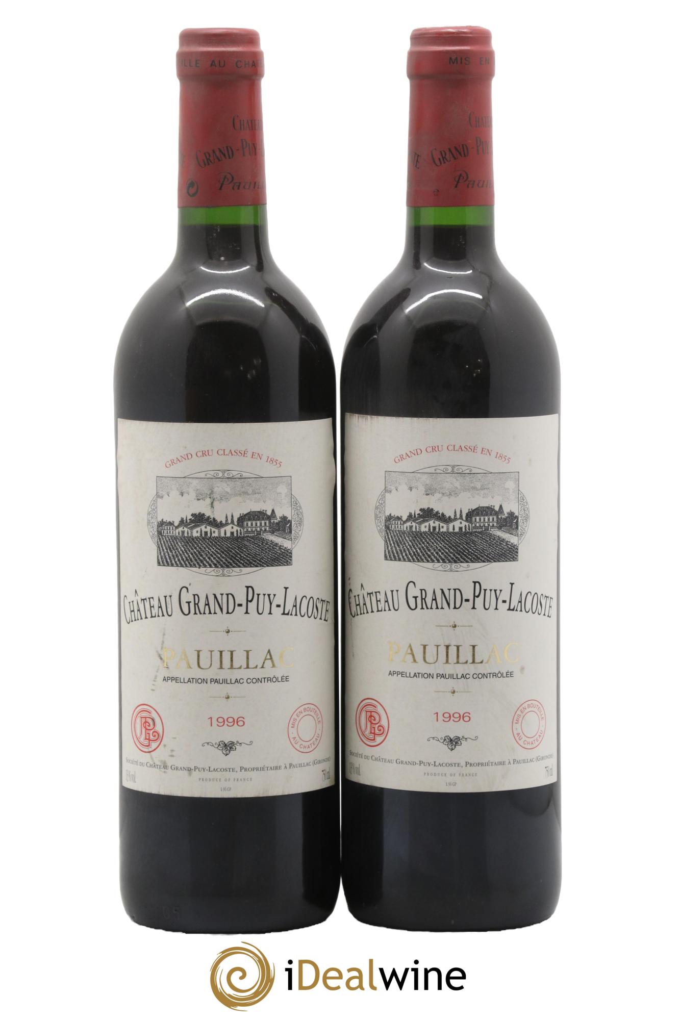 Château Grand Puy Lacoste 5ème Grand Cru Classé 1996 - Posten von 2 Flaschen - 0