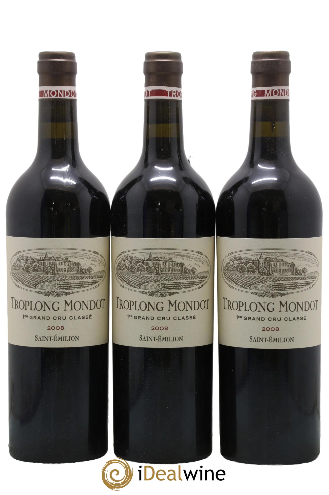 Château Troplong Mondot 1er Grand Cru Classé B 2008 - Lot de 3 bouteilles - 0
