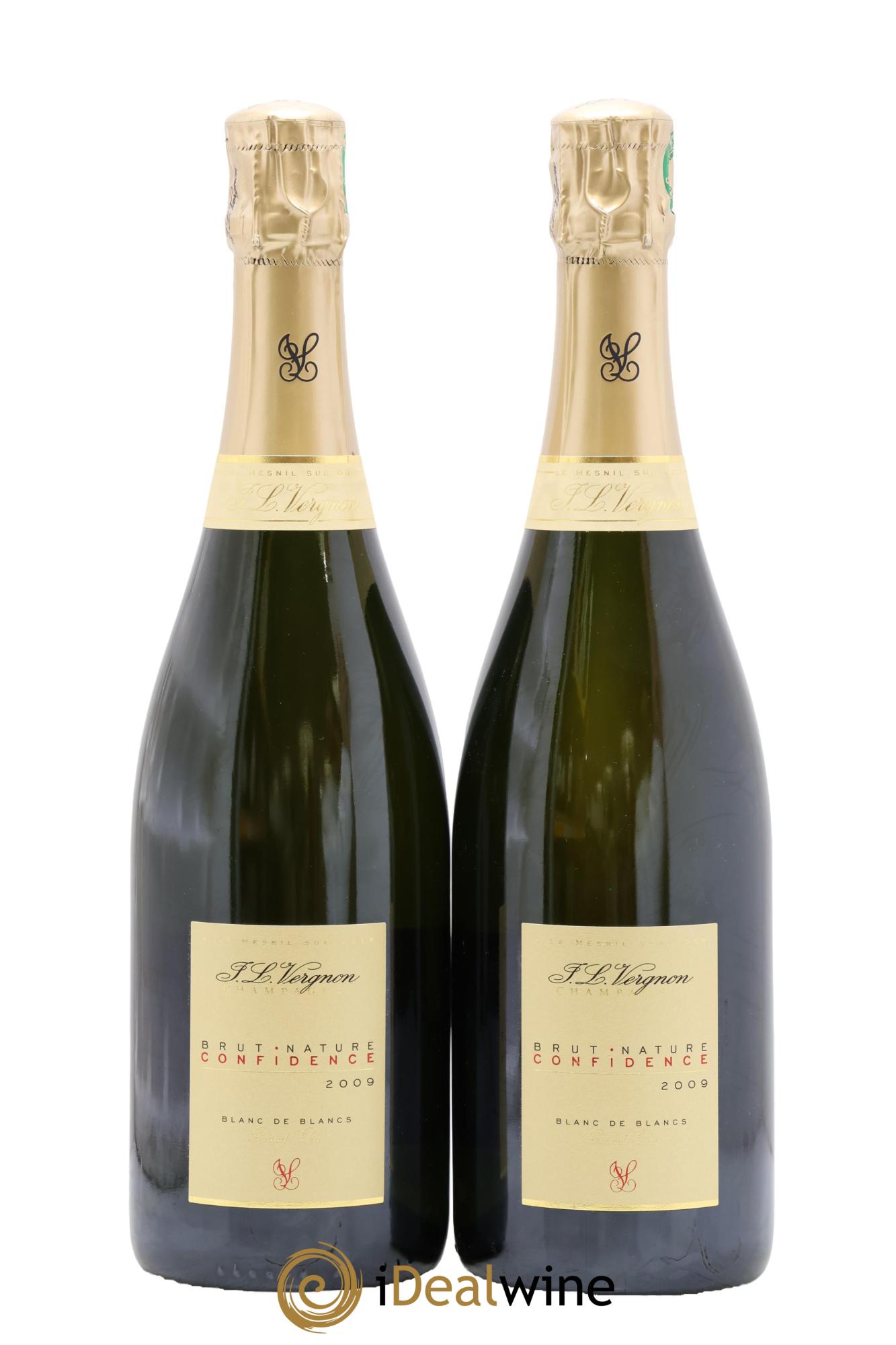 Confidence Blanc de Blancs Brut Nature J.L. Vergnon 2009 - Lot of 2 bottles - 0