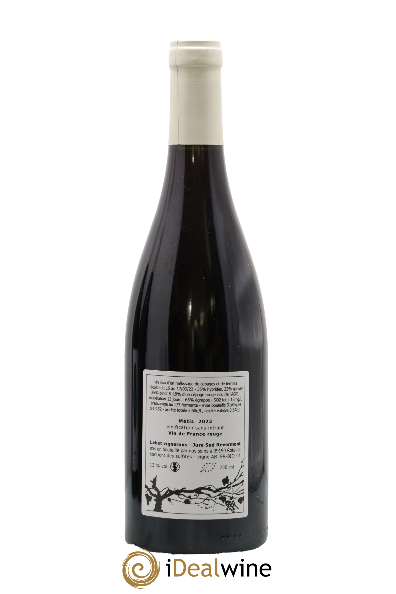 Vin de France Métis Romain - Julien - Charline Labet 2023 - Lot de 1 bouteille - 1
