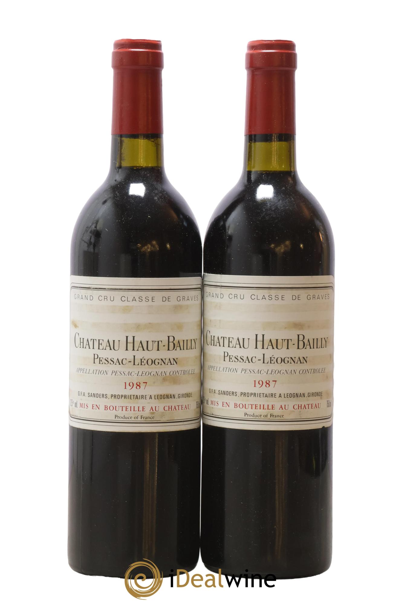 Château Haut-Bailly Cru Classé de Graves 1987 - Lot de 2 bouteilles - 0