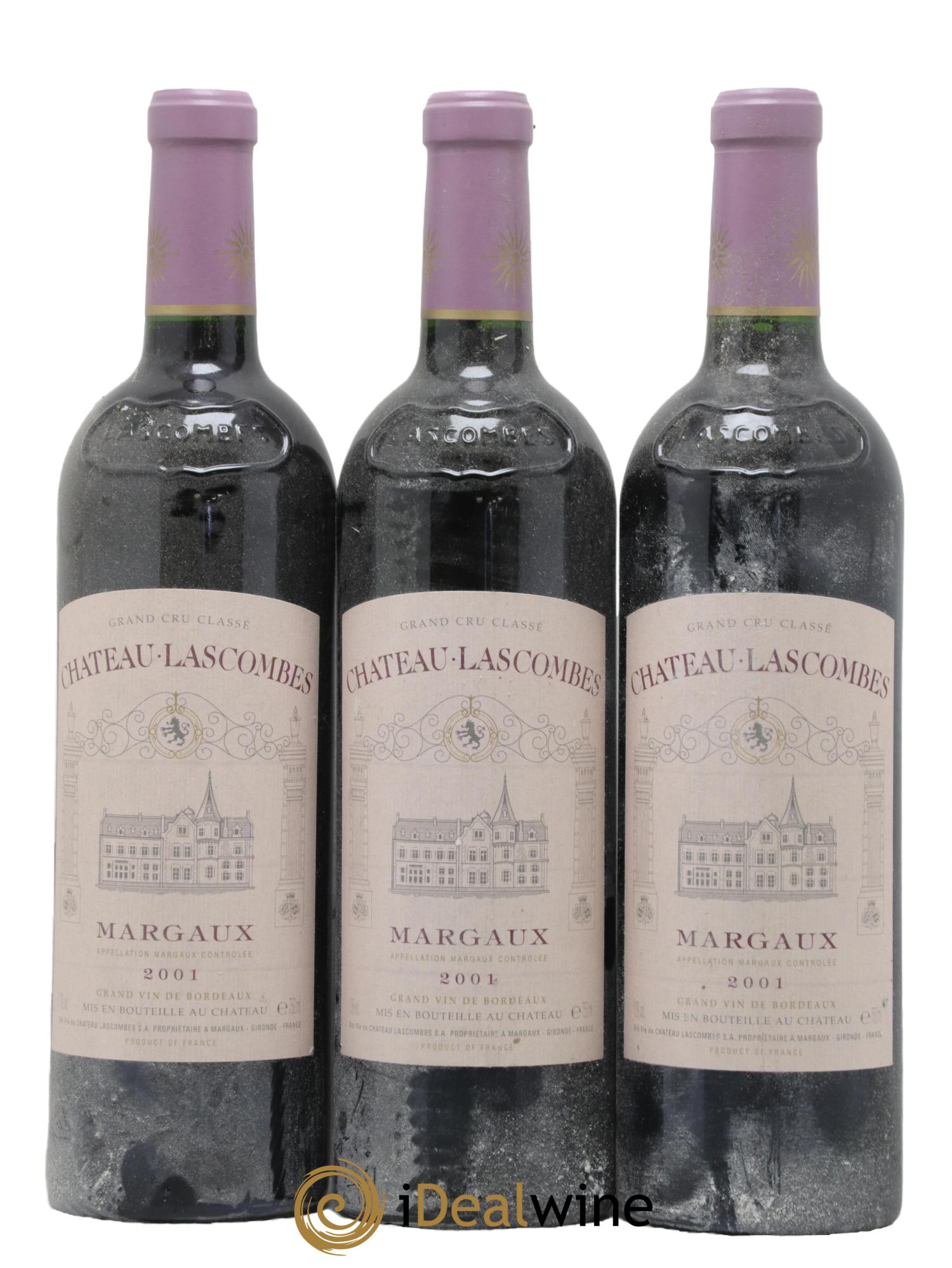 Château Lascombes 2ème Grand Cru Classé 2001 - Lot de 3 bouteilles - 0