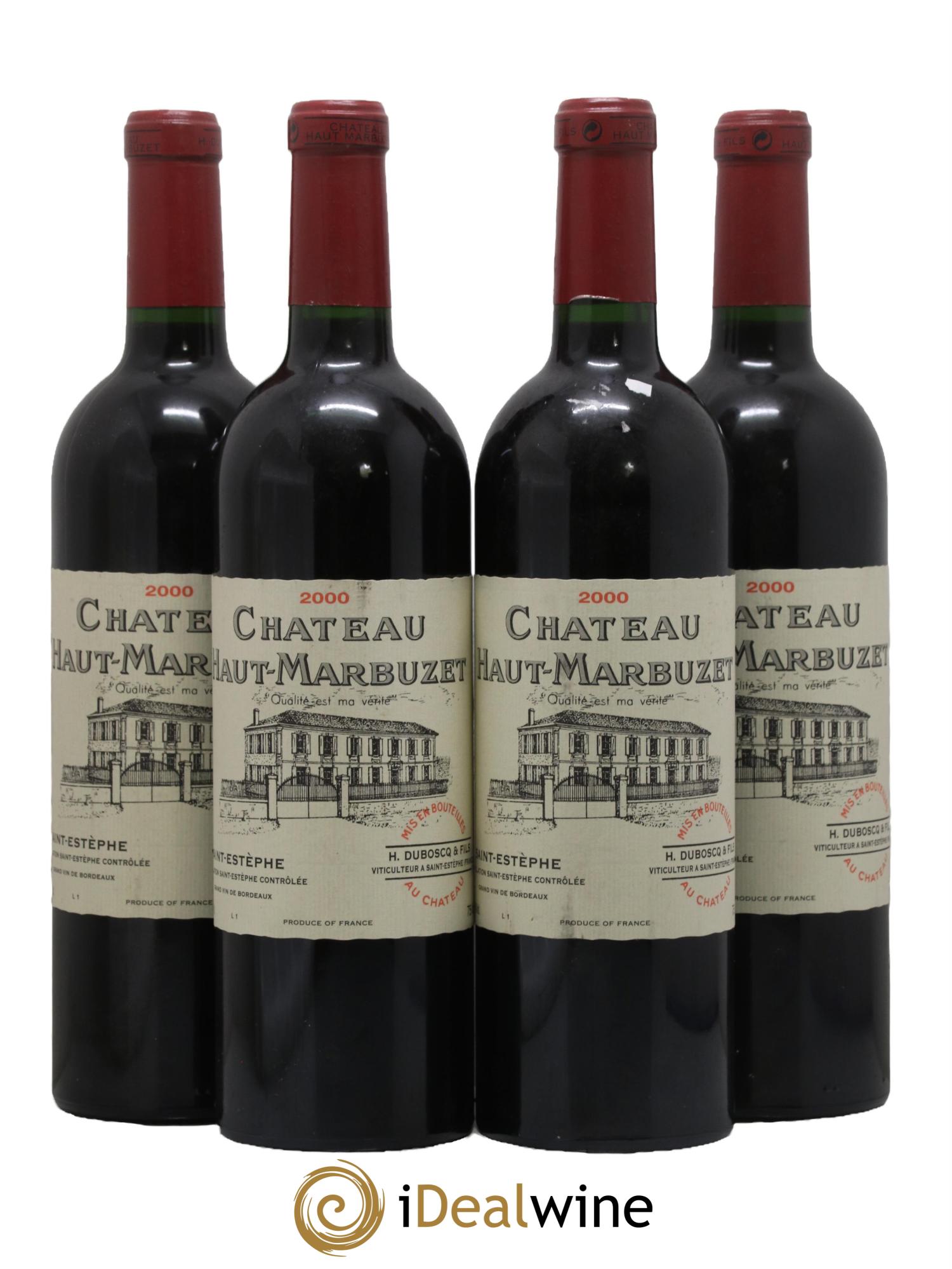 Château Haut Marbuzet 2000 - Lot de 4 bouteilles - 0