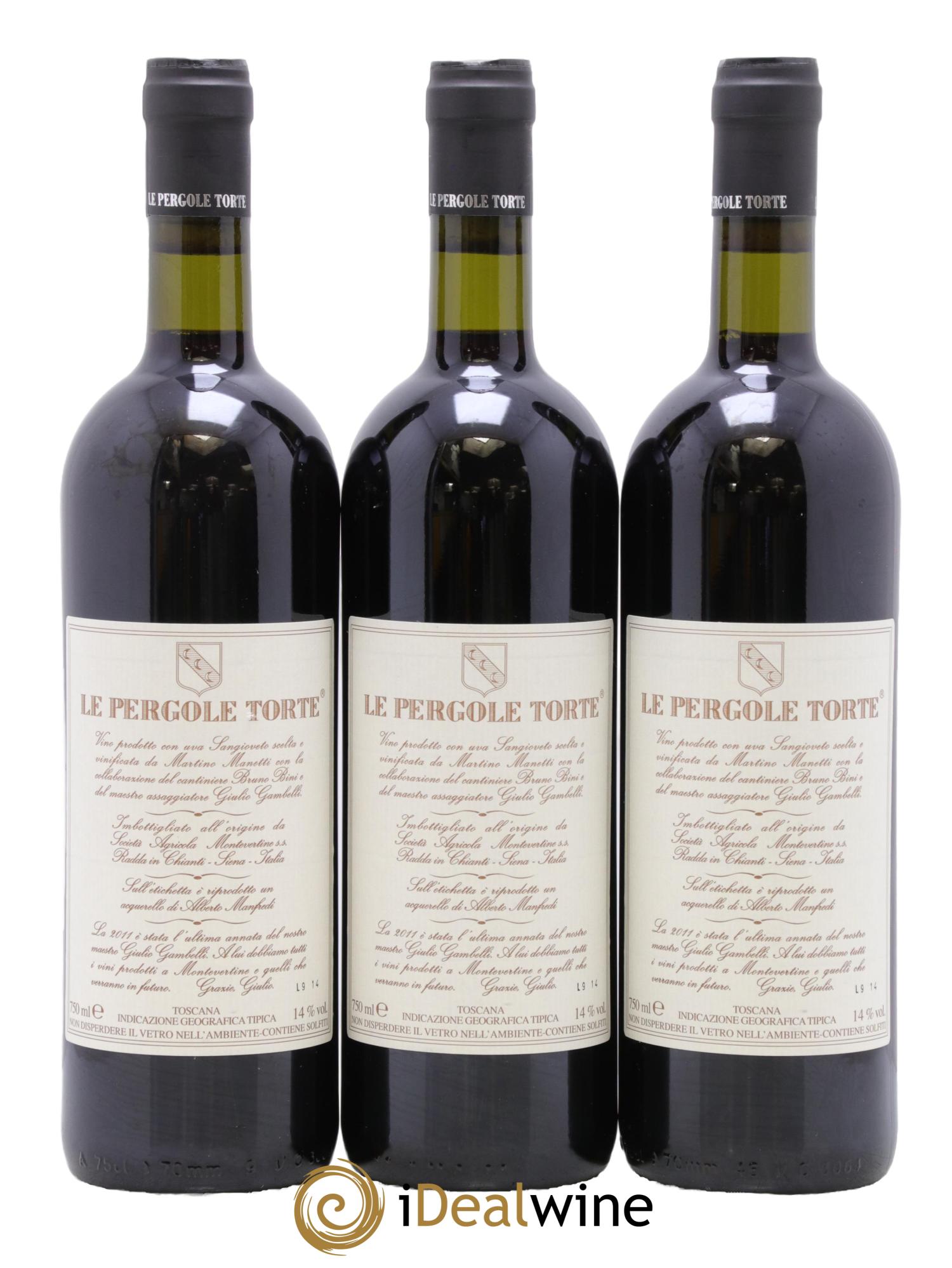 Toscana IGT Montevertine Le Pergole Torte Famille Manetti 2011 - Posten von 3 Flaschen - 1