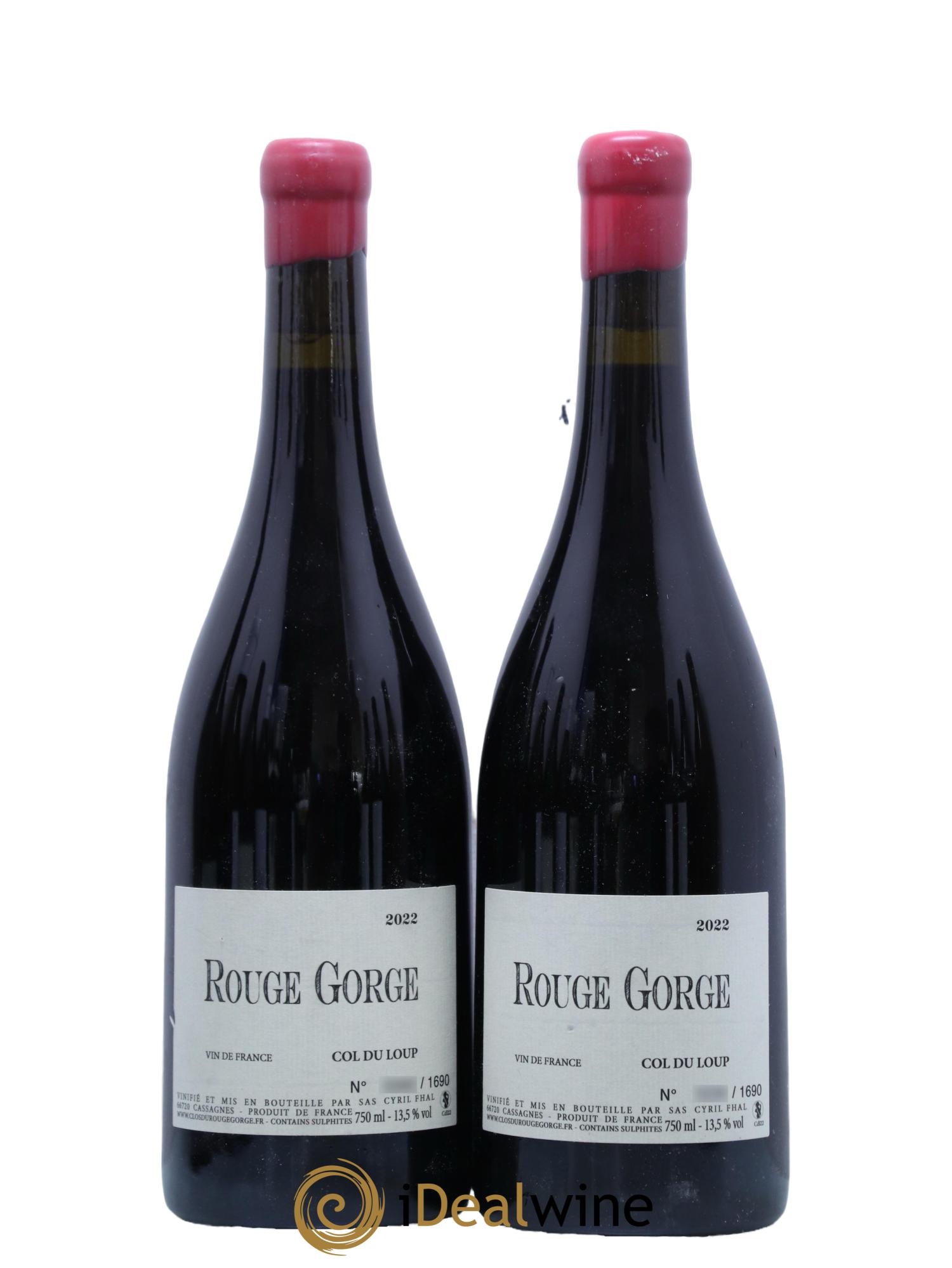 Vin de France Col du Loup Clos du Rouge Gorge 2022 - Posten von 2 Flaschen - 0