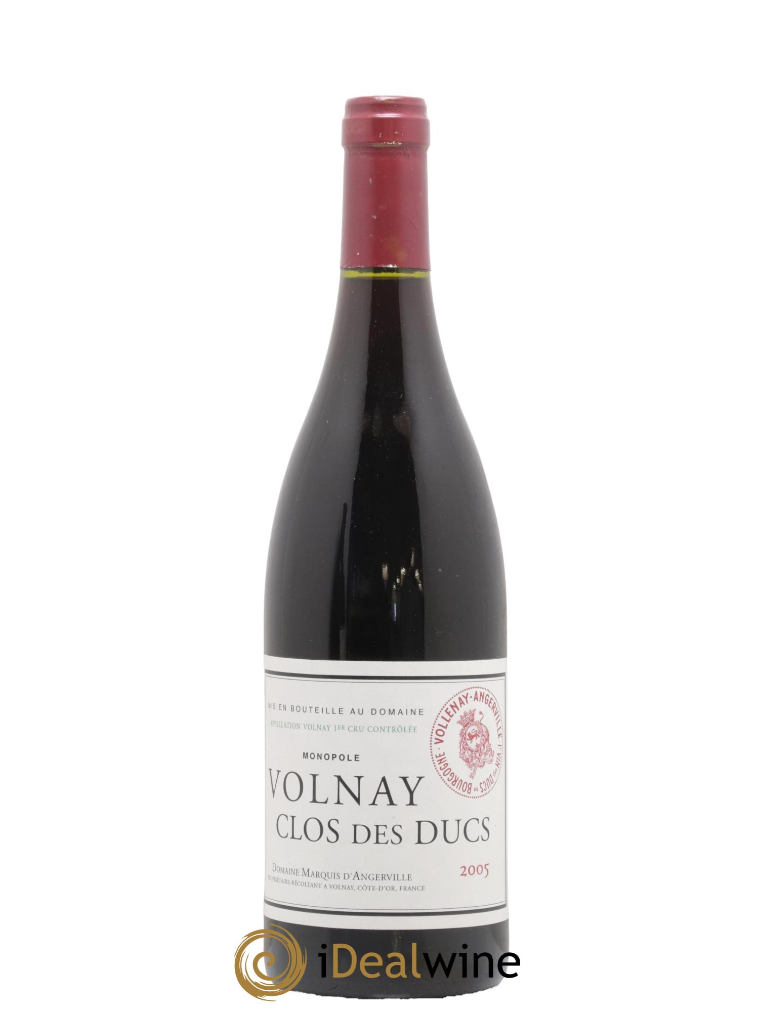 Volnay 1er Cru Clos des Ducs Marquis d'Angerville (Domaine) 2005 - Lot de 1 bouteille - 0