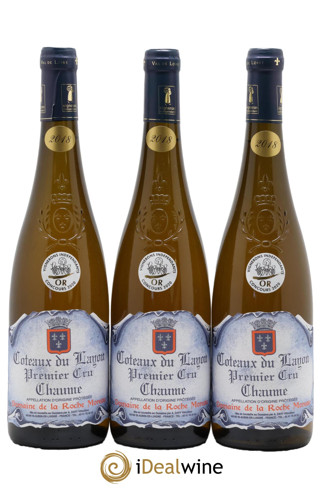 Coteaux du Layon Chaume Premier Cru Domaine de la Roche Moreau 2018 - Lot de 3 bouteilles - 0
