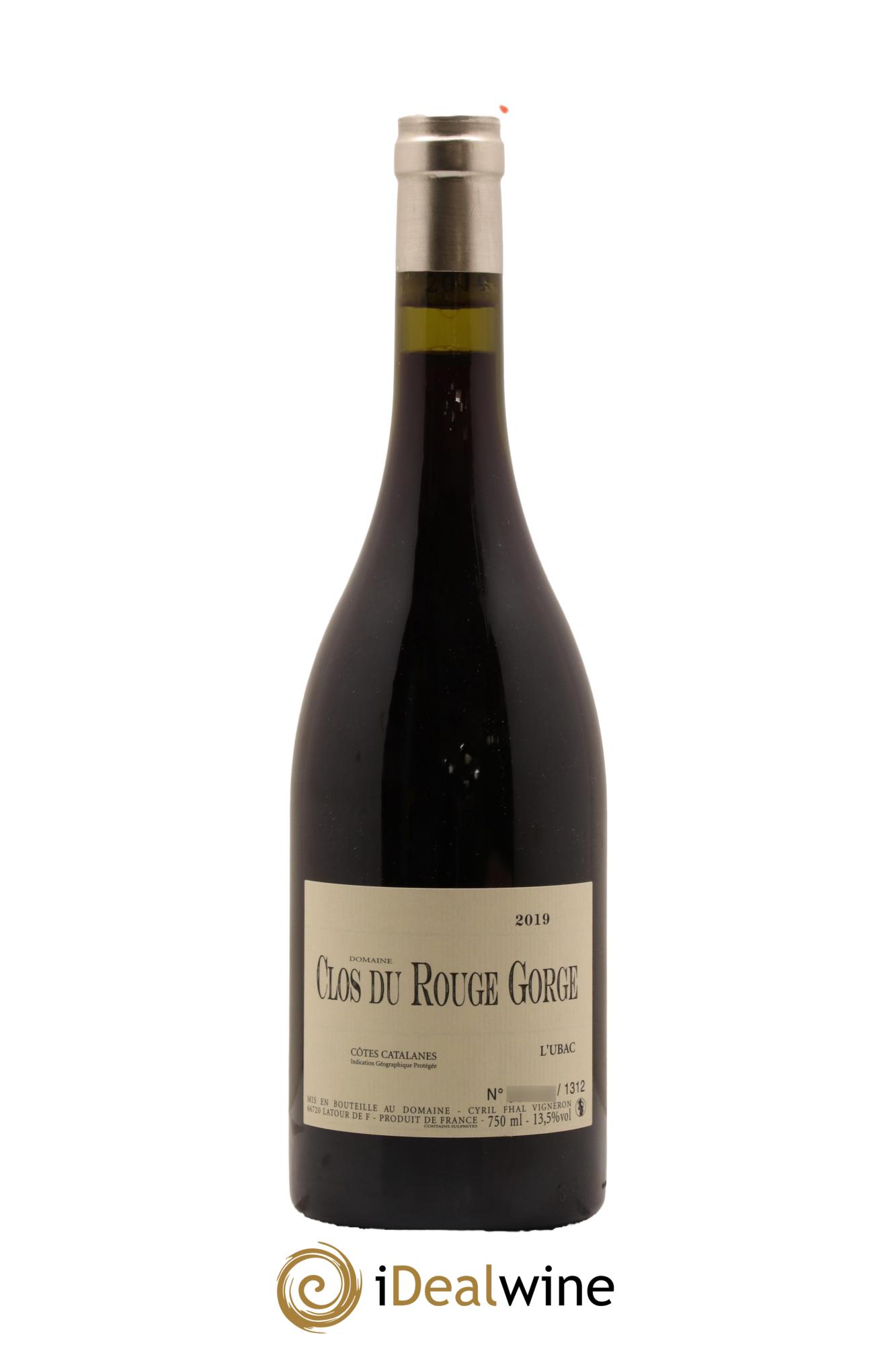 Côtes Catalanes Clos du Rouge Gorge L'Ubac Cyril Fhal 2019 - Lot de 1 bouteille - 0