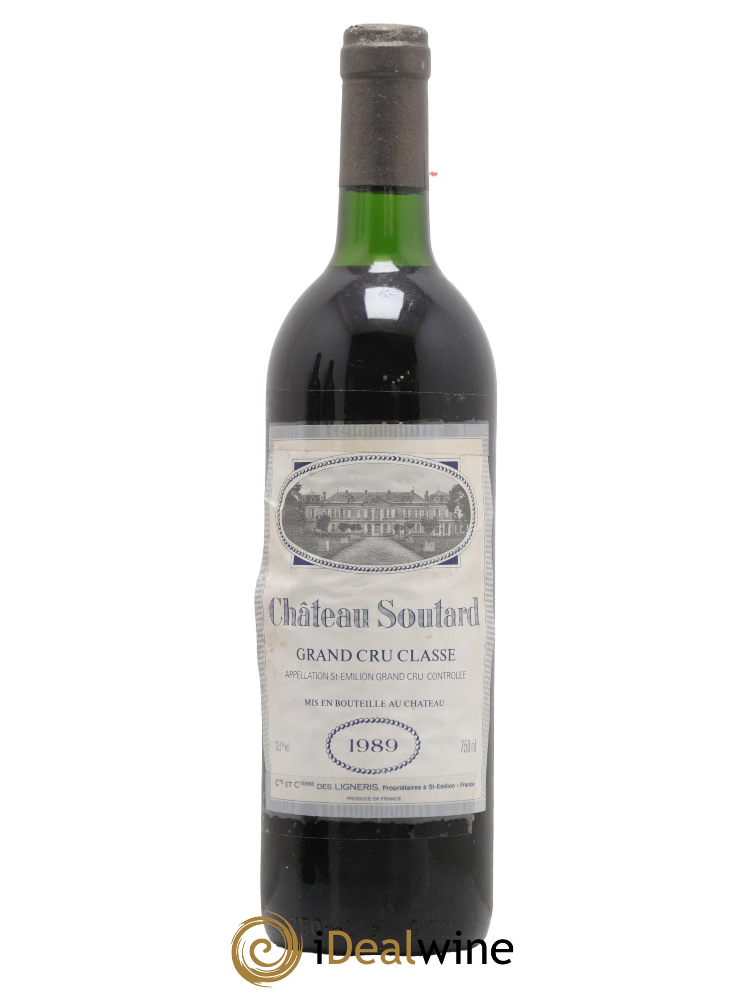 Château Soutard Grand Cru Classé 1989 - Lot de 1 bouteille - 0