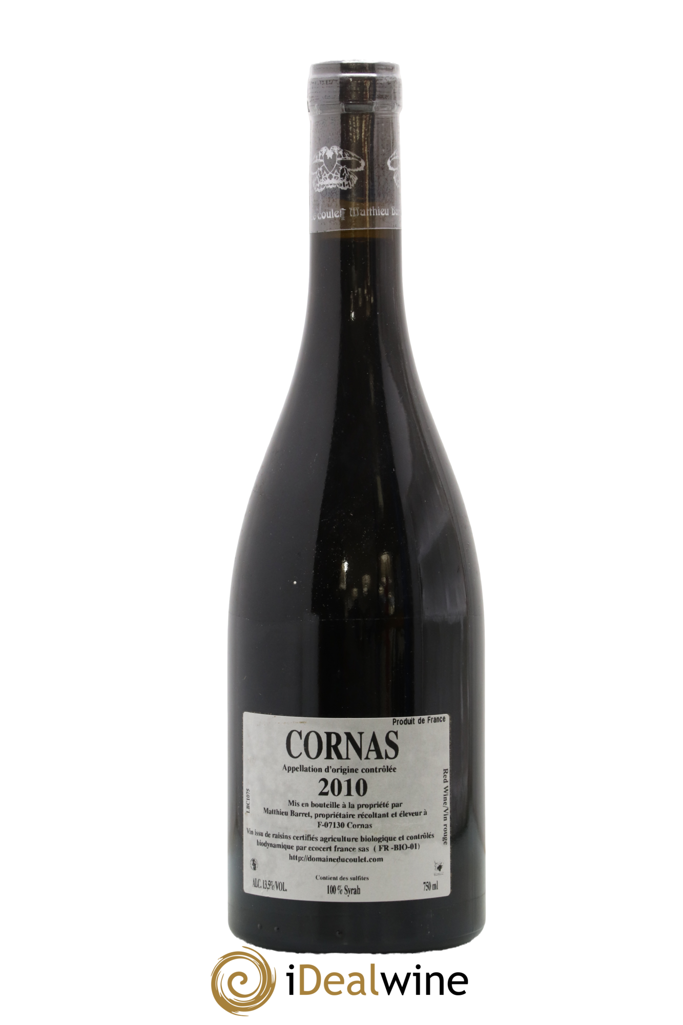 Cornas Brise Cailloux Coulet (Domaine du) - Matthieu Barret 2010 - Lot de 1 bouteille - 1
