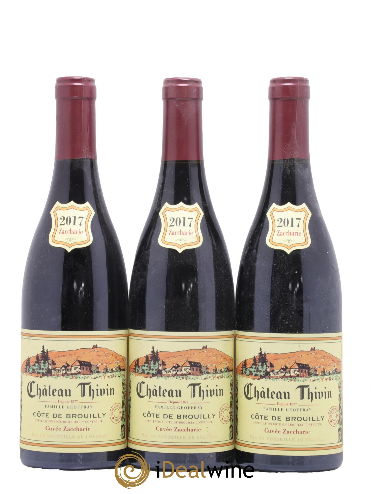 Côte de Brouilly Cuvée Zaccharie Château Thivin 2017 - Lot de 3 bouteilles - 0