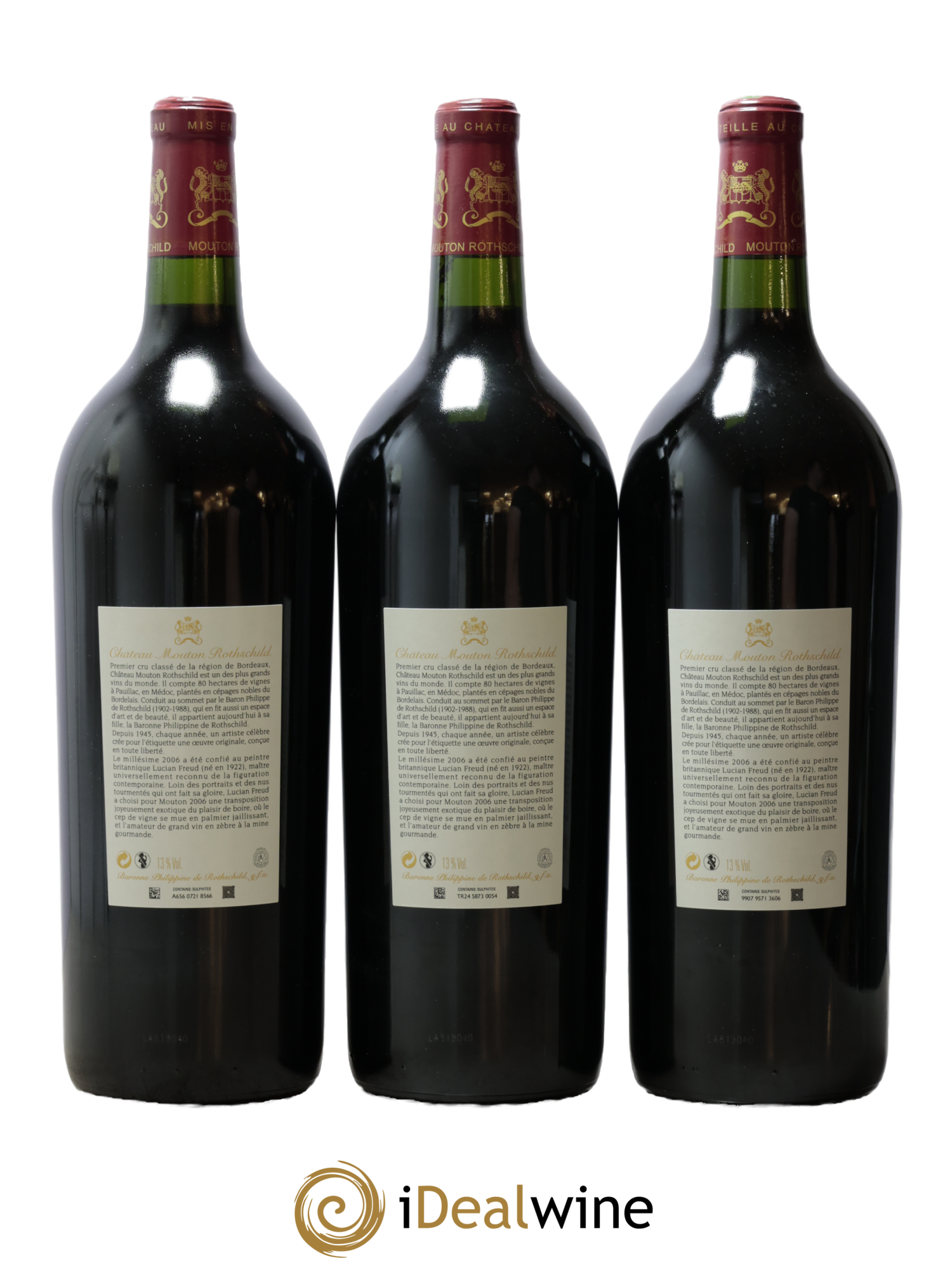 Château Mouton Rothschild 1er Grand Cru Classé 2006 - Lot de 3 magnums - 1