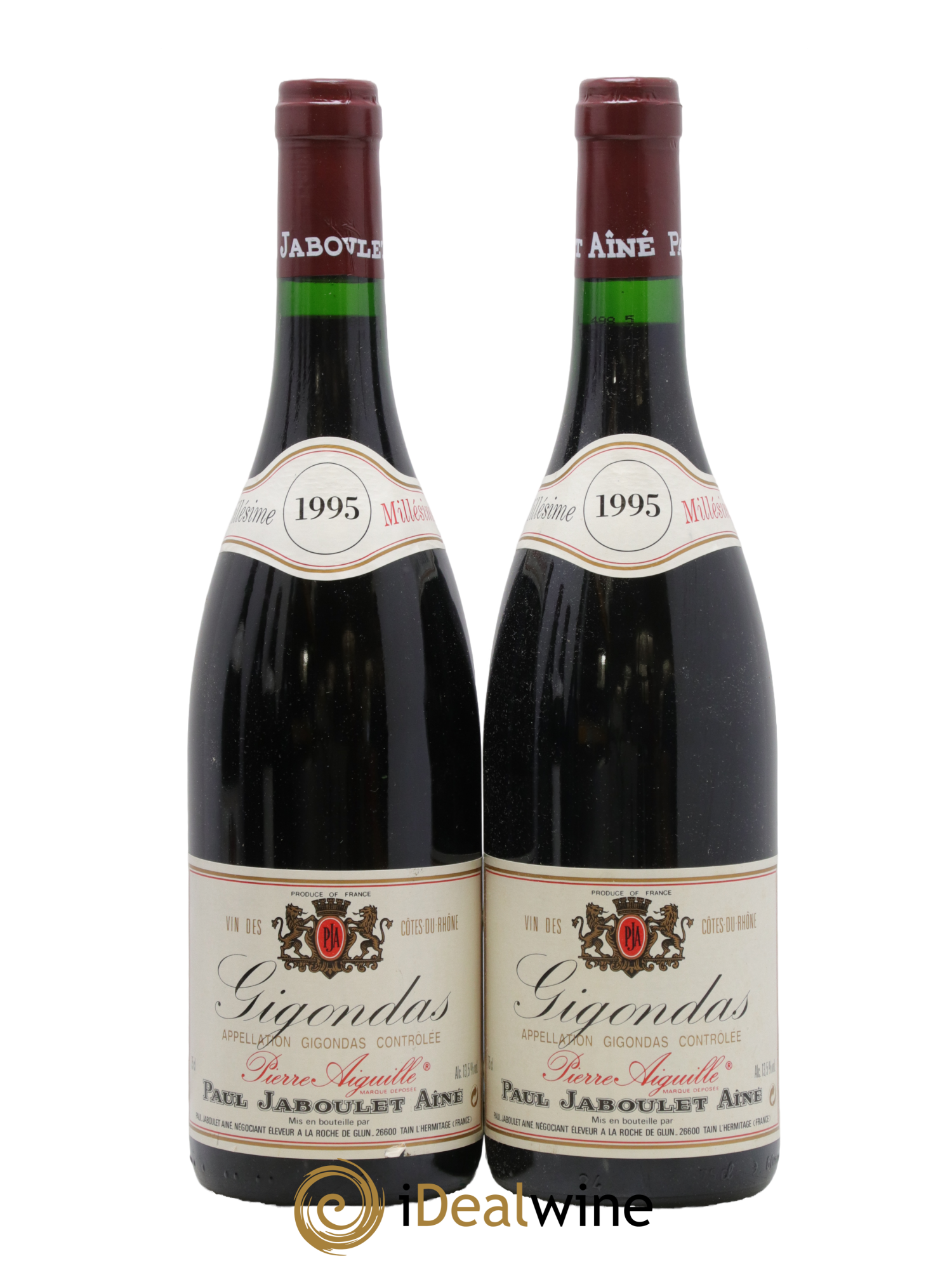 Gigondas Pierre Aiguille Paul Jaboulet Ainé 1995 - Lot de 2 bouteilles - 0