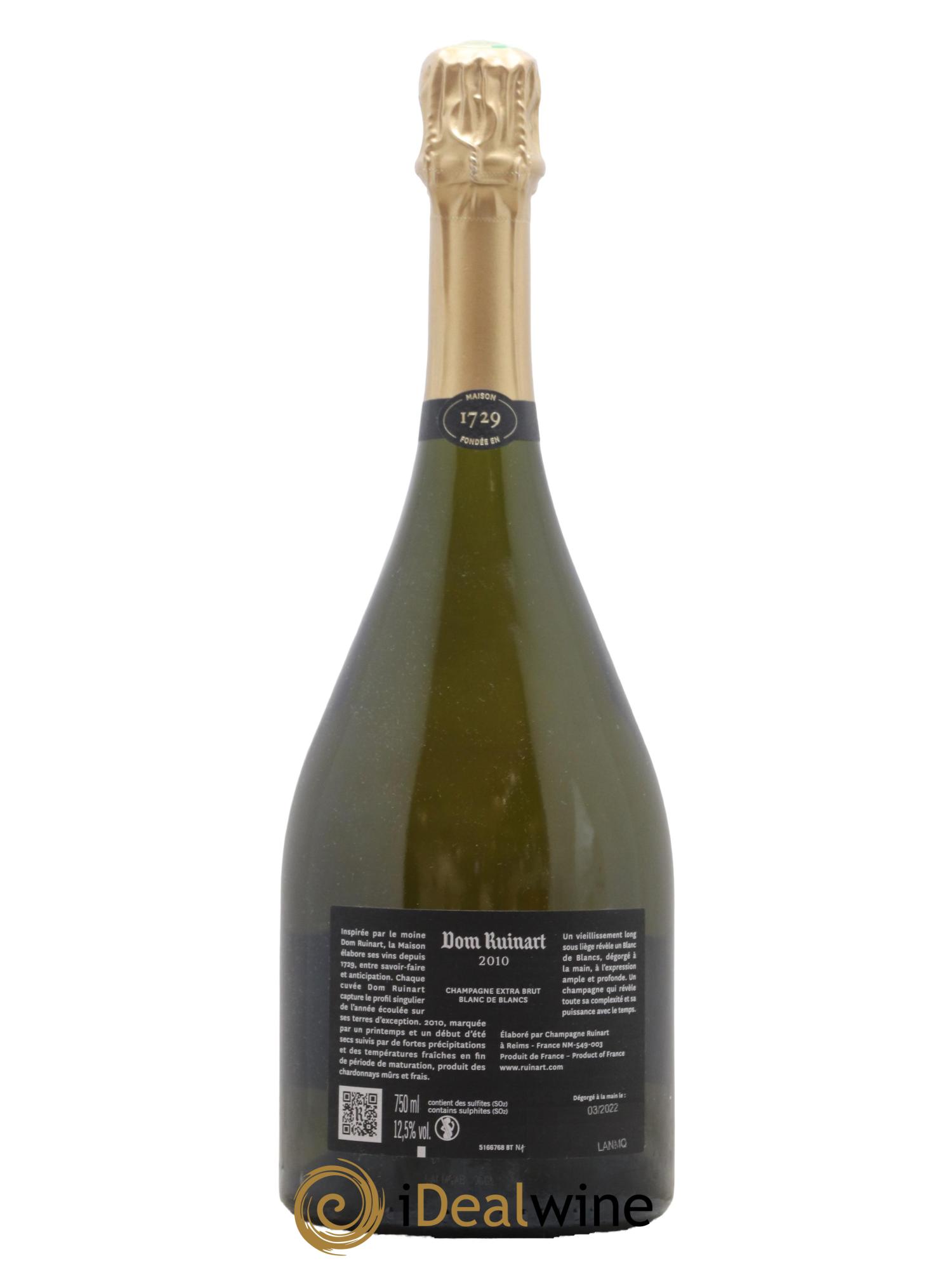 Dom Ruinart Brut Ruinart 2010 - Lot de 1 bouteille - 2