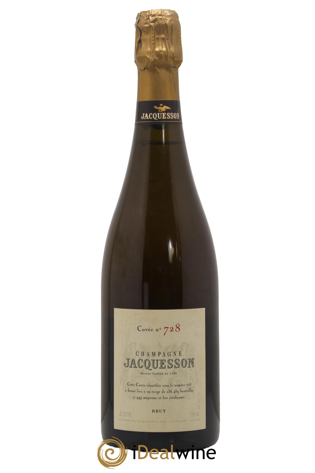 Champagne Brut Cuvée N°728 Maison Jacquesson - Lot de 1 bouteille - 0