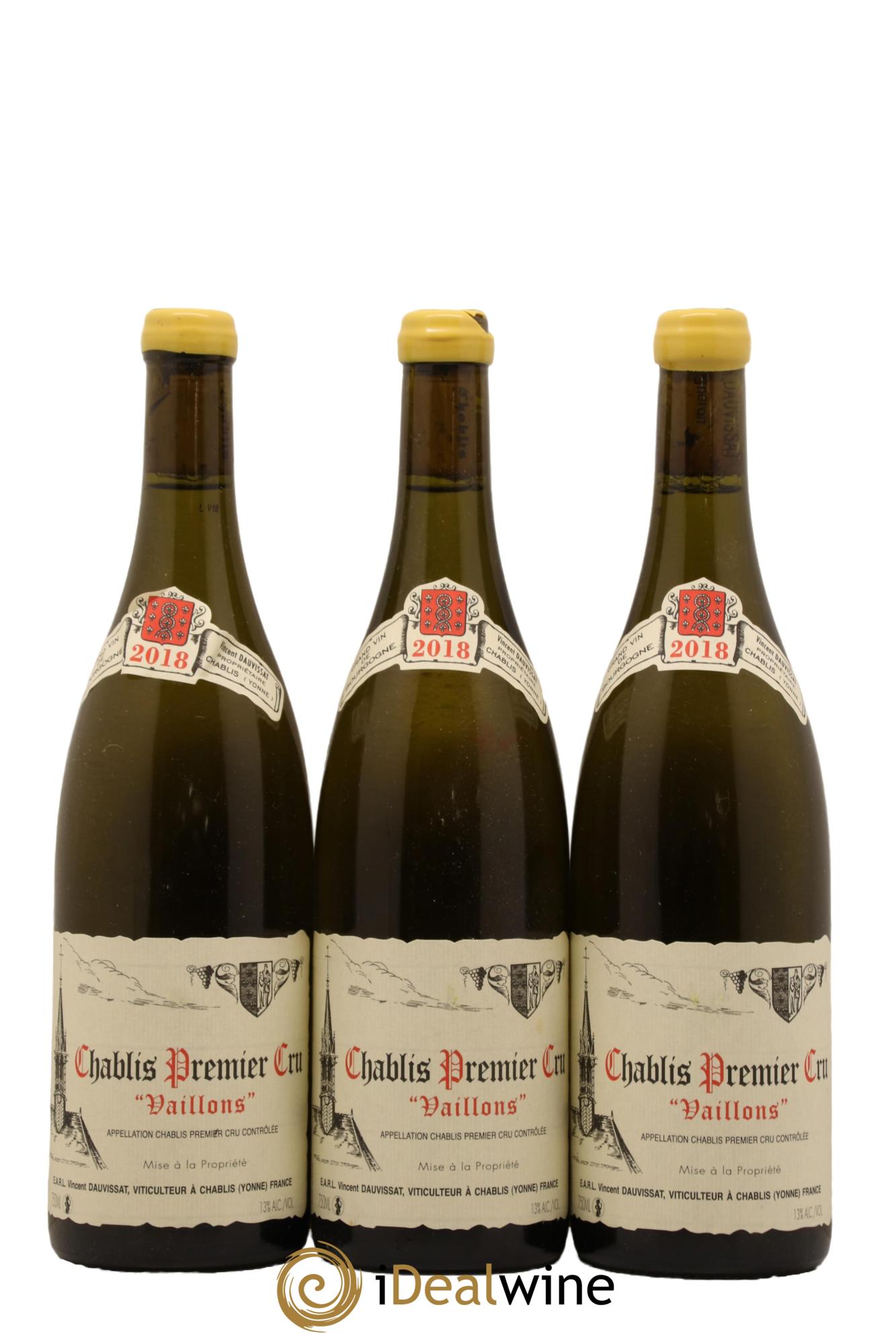 Chablis 1er Cru Vaillons Vincent Dauvissat (Domaine) 2018 - Lot de 3 bouteilles - 0