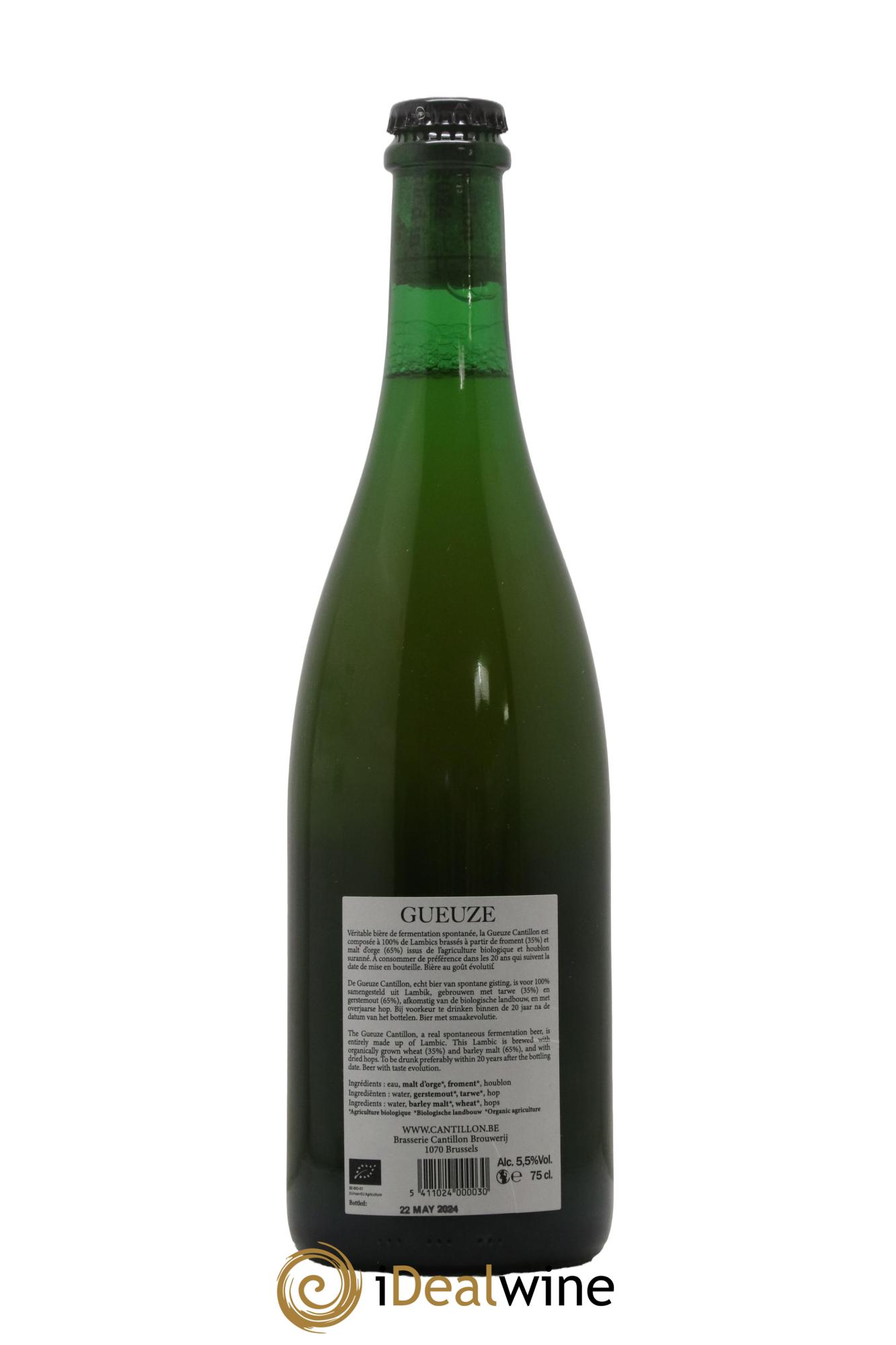 Bière Lambic Bio new label Gueuze Cantillon - Lot de 1 bouteille - 1