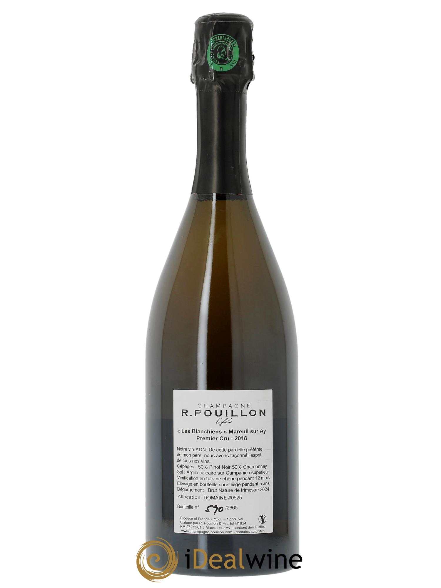 Les Blanchiens 1er Cru Brut Nature R. Pouillon & fils  2018 - Lot of 1 bottle - 1