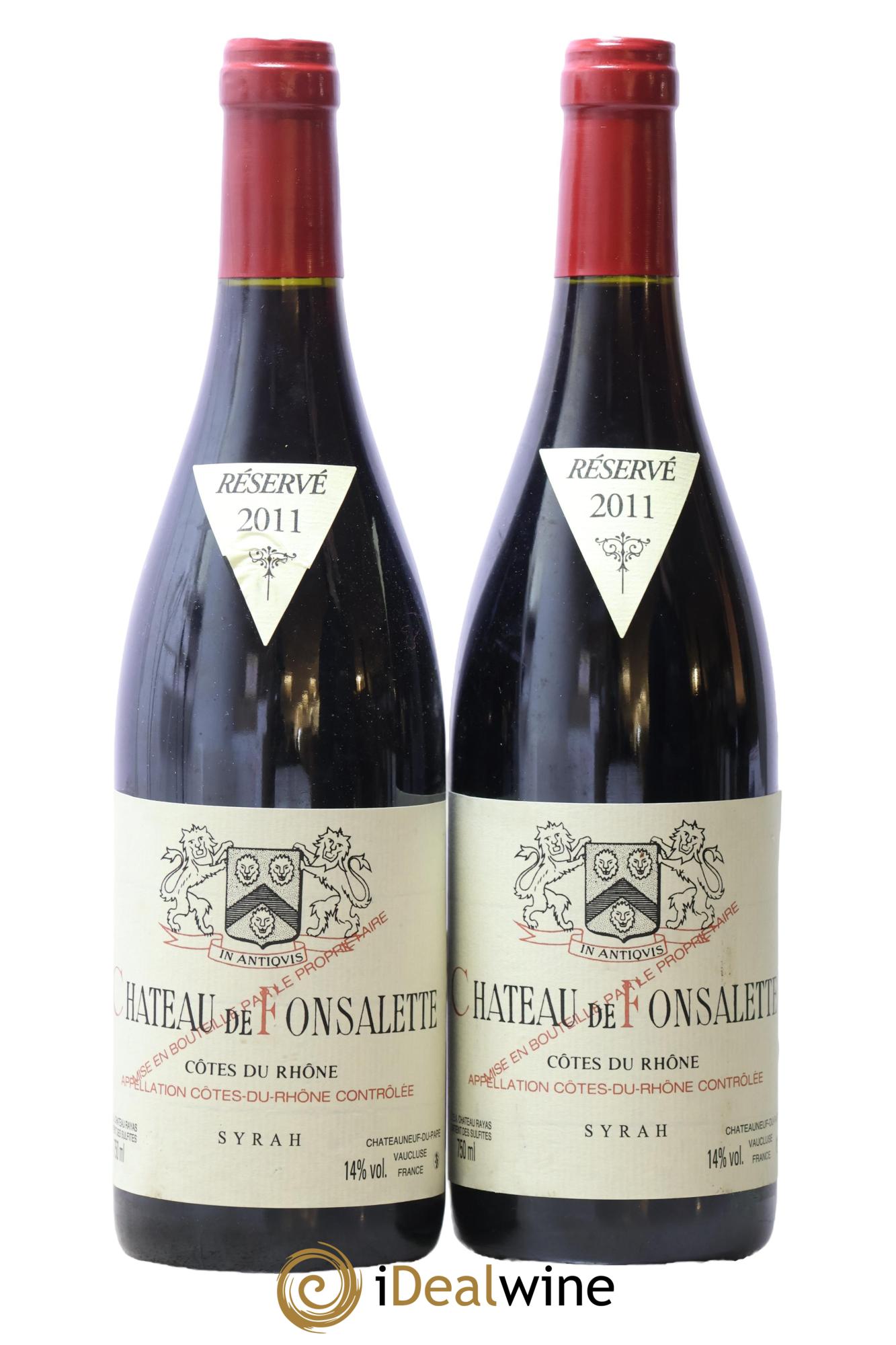 Côtes-du-Rhône Cuvée Syrah Château de Fonsalette 2011 - Lot de 2 bouteilles - 0