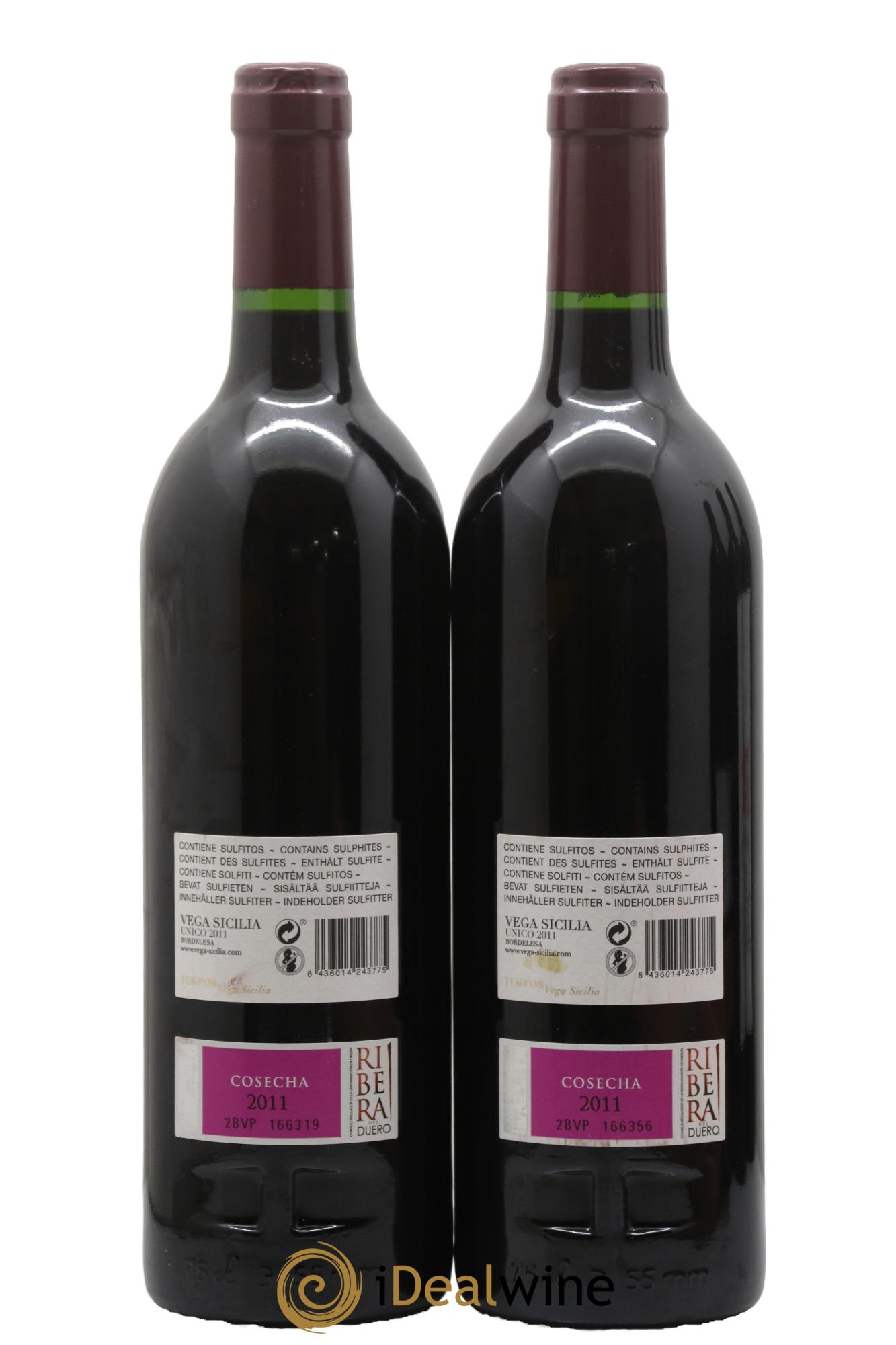 Ribera Del Duero DO Vega Sicilia Unico Famille Alvarez 2011 - Posten von 2 Flaschen - 1