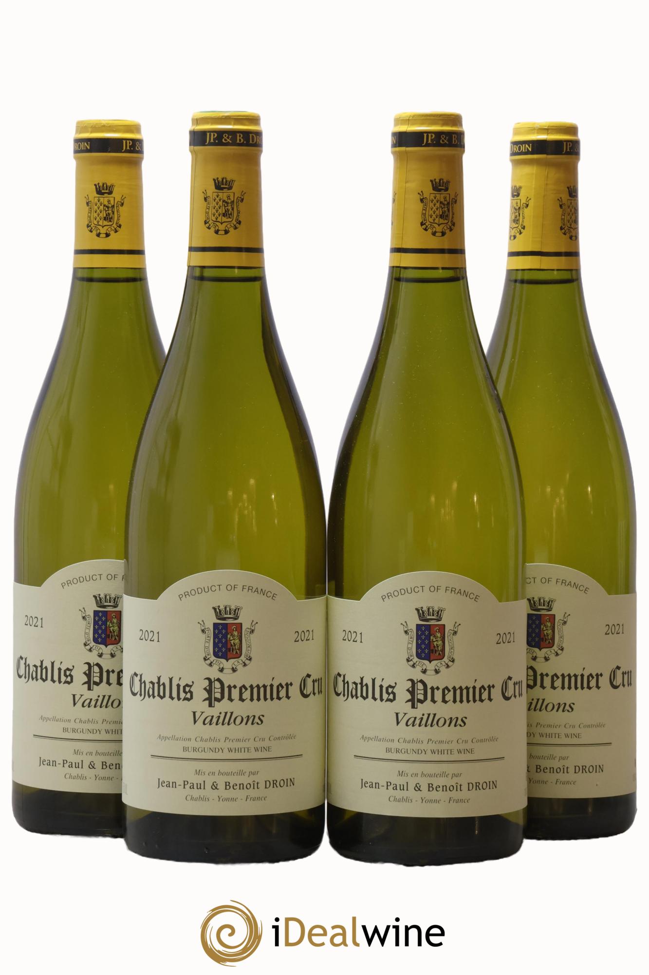 Chablis 1er Cru Vaillons Jean-Paul & Benoît Droin (Domaine)  2021 - Lotto di 4 bottiglie - 0