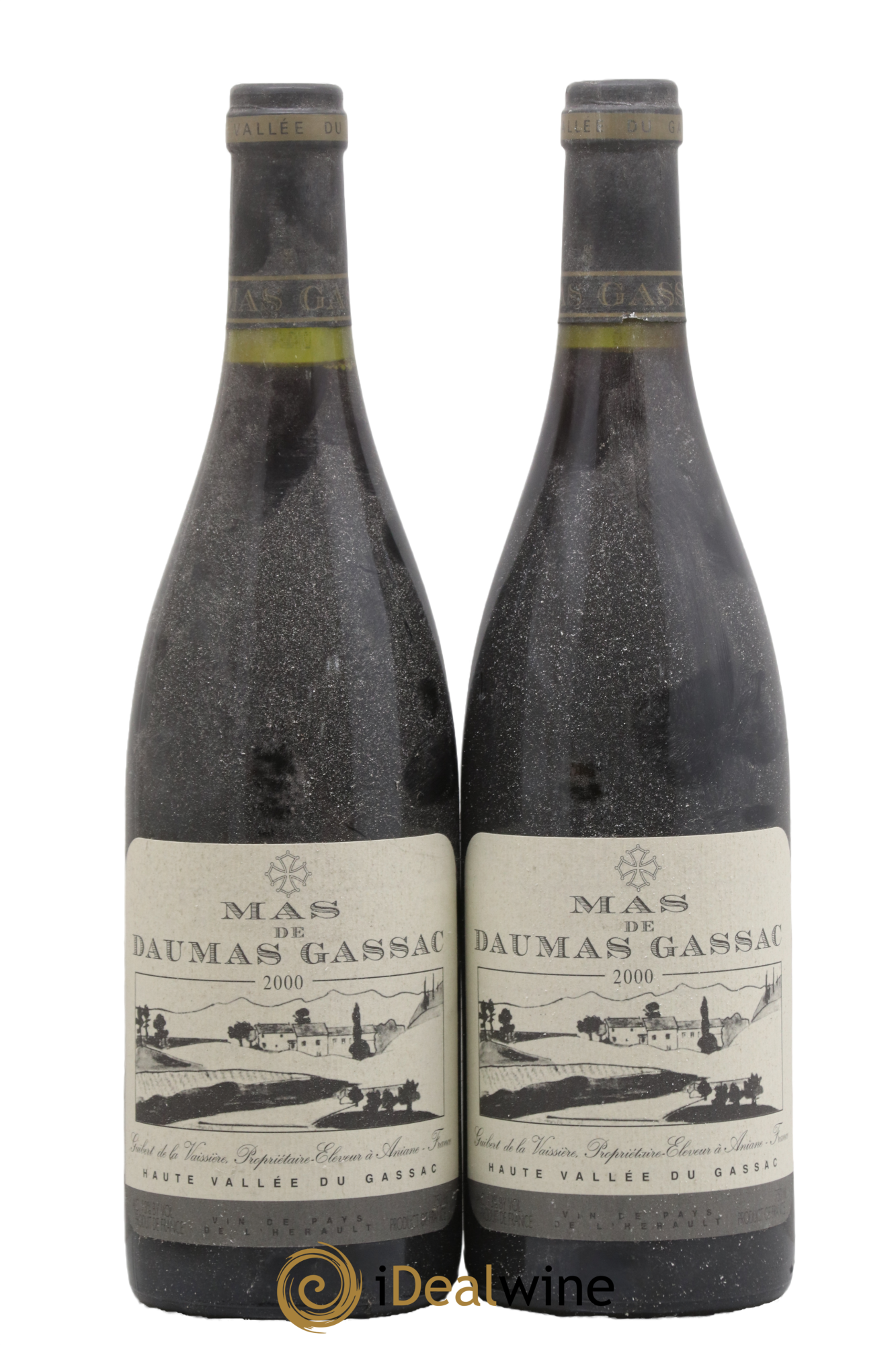 Saint-Guilhem-le-Désert - Cité d'Aniane Mas Daumas Gassac Famille Guibert de La Vaissière 2000 - Lot de 2 bouteilles - 0