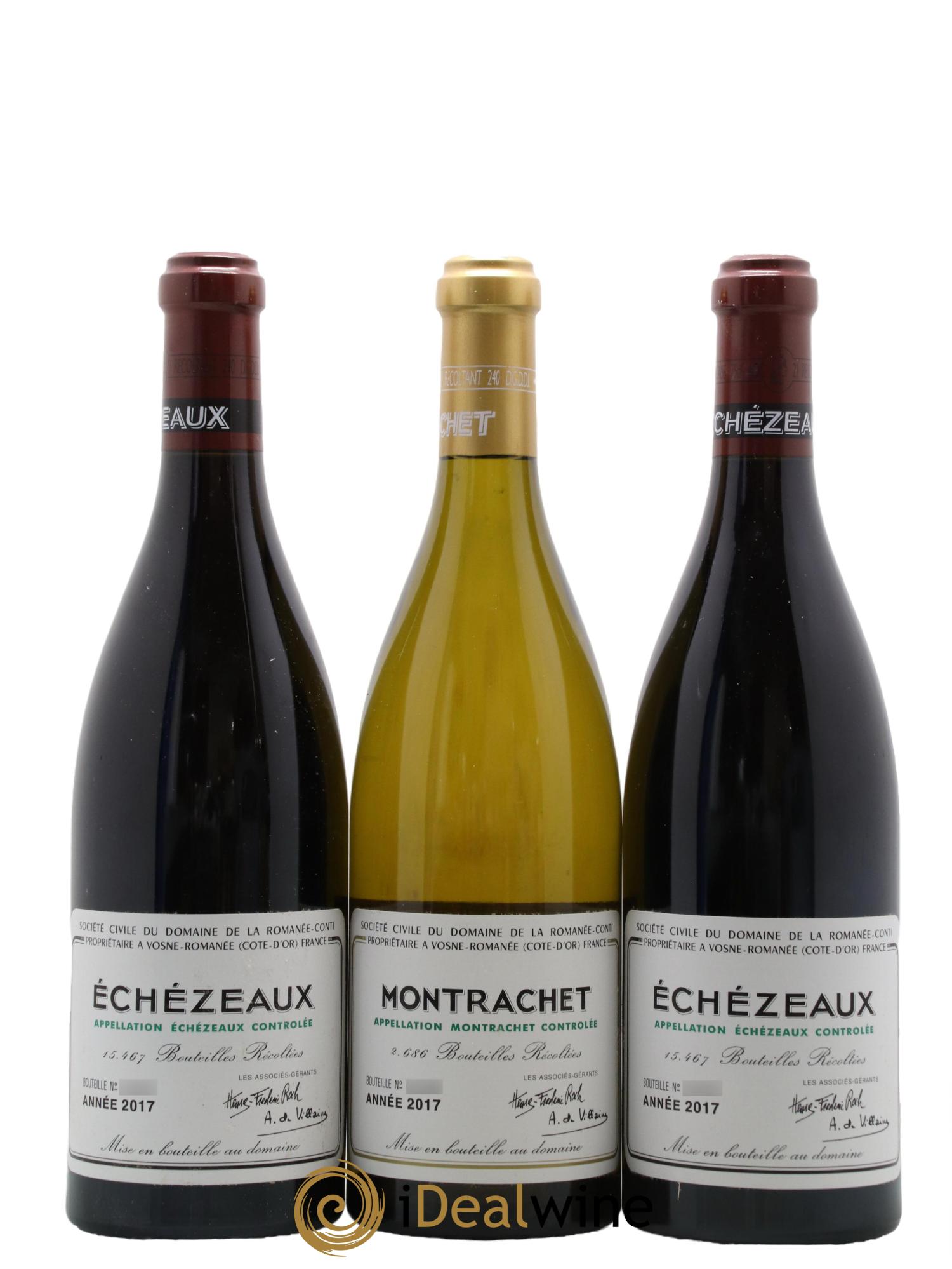 Assortiment 2017 du Domaine de la Romanée-Conti Domaine de la Romanée-Conti 2 Echezeaux, 2 Grands Echezeaux, 1 Montrachet 2017 - Lot de 5 bouteilles - 1