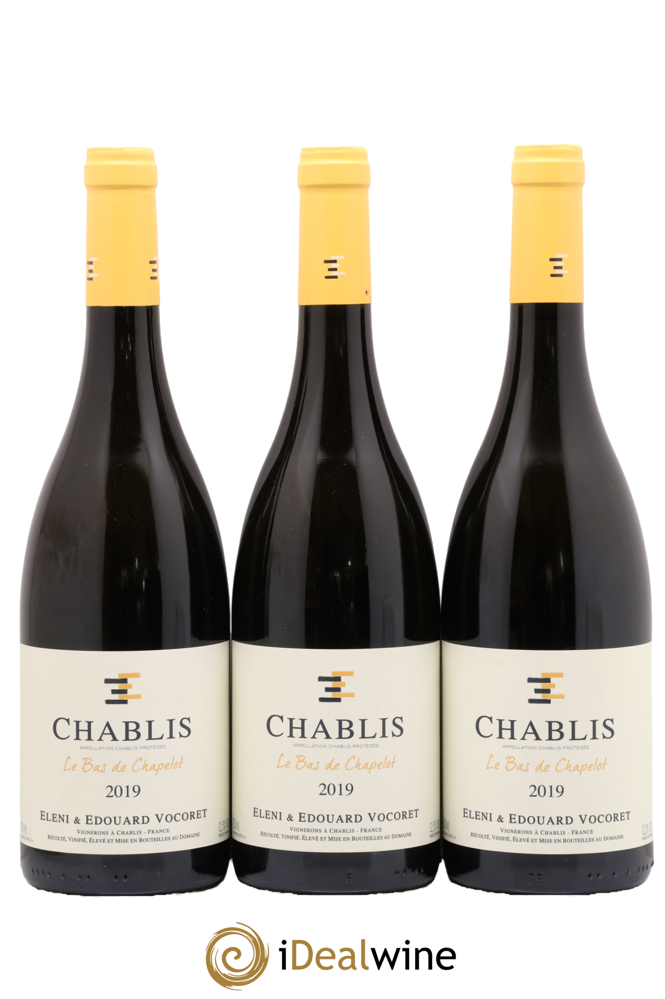 Chablis Le Bas de Chapelot Vocoret & Fils 2019 - Posten von 3 Flaschen - 0
