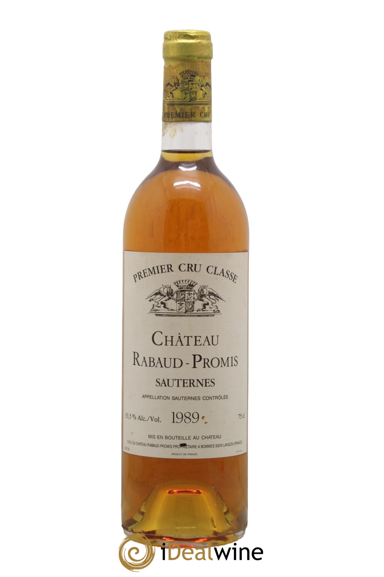 Château Rabaud Promis 1er Grand Cru Classé 1989 - Posten von 1 Flasche - 0