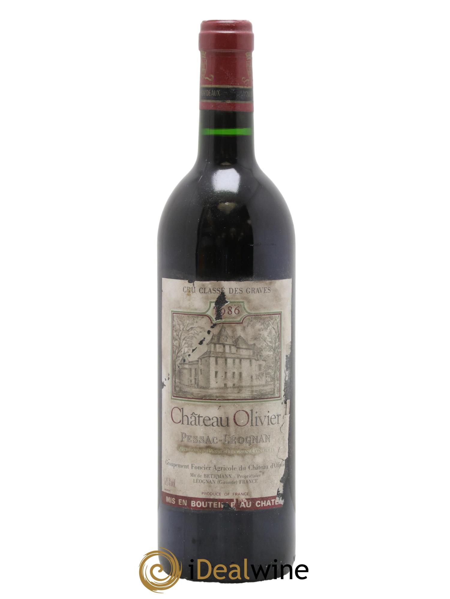 Château Olivier Cru Classé de Graves 1986 - Lot of 1 bottle - 0