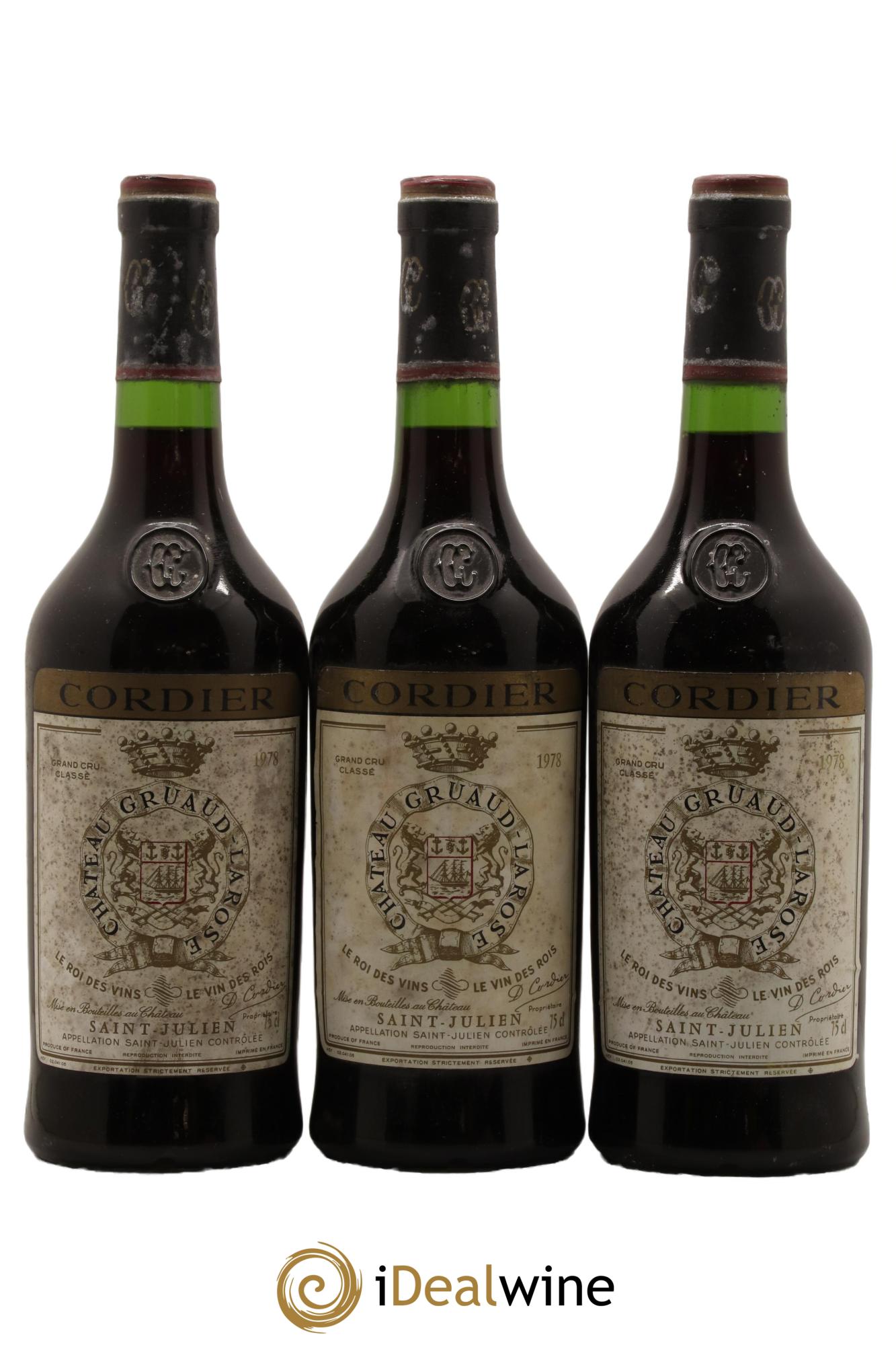 Château Gruaud Larose 2ème Grand Cru Classé 1978 - Lot de 3 bouteilles - 0