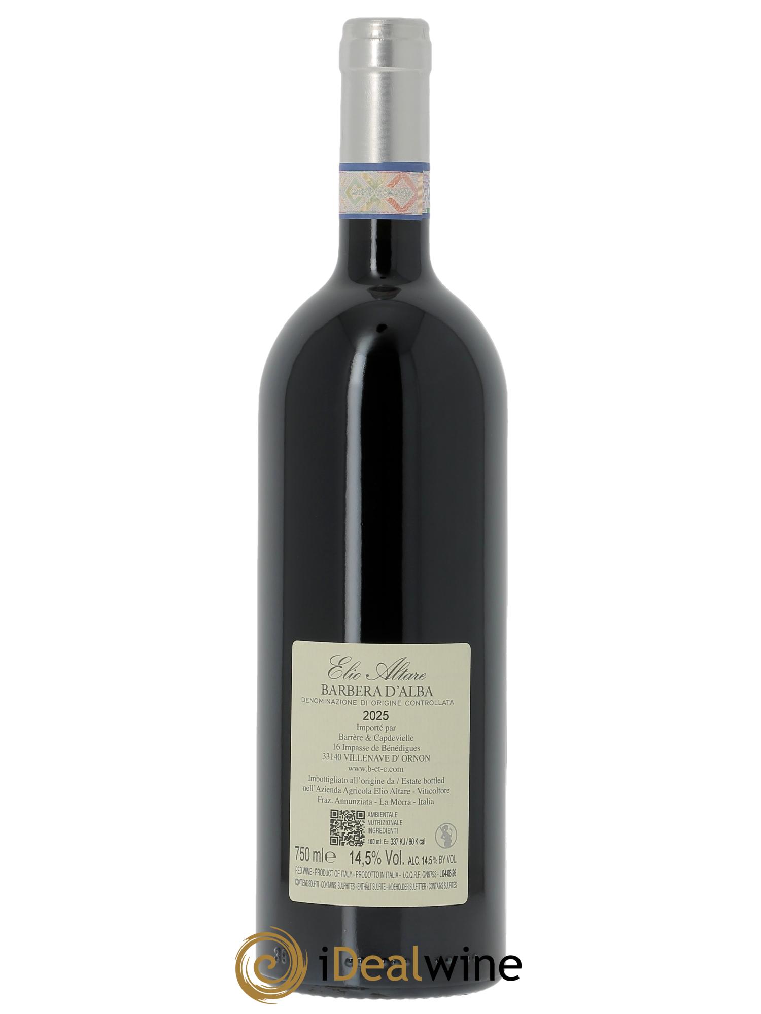 Barbera d'Alba DOC Elio Altare  2025 - Lotto di 1 bottiglia - 1