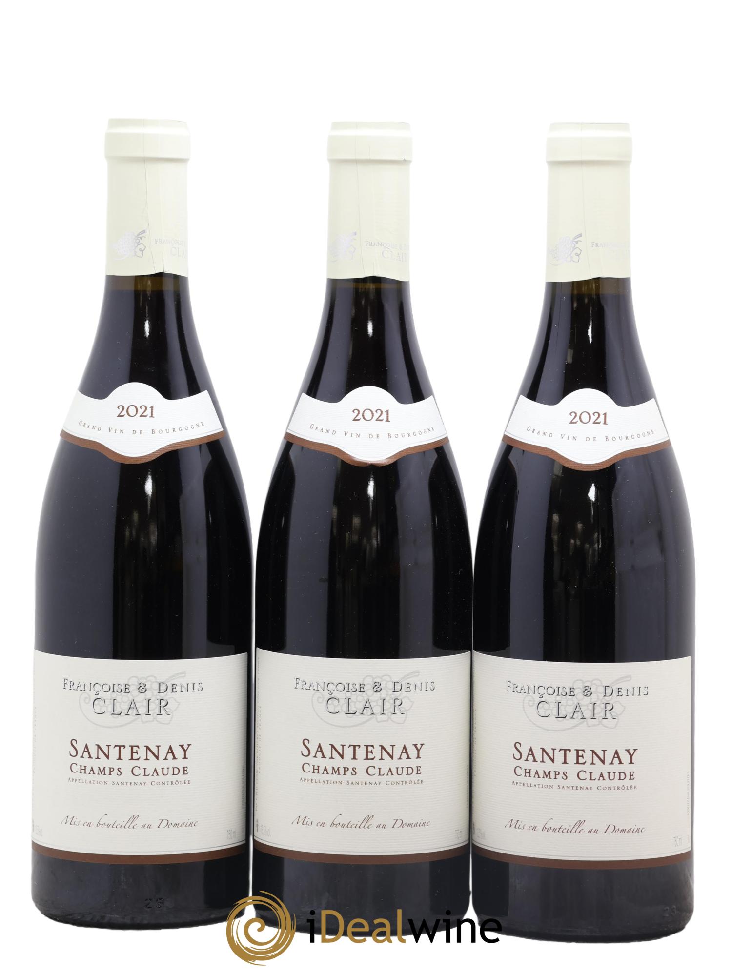Santenay Champs Claude Françoise et Denis Clair 2021 - Lot de 3 bouteilles - 0