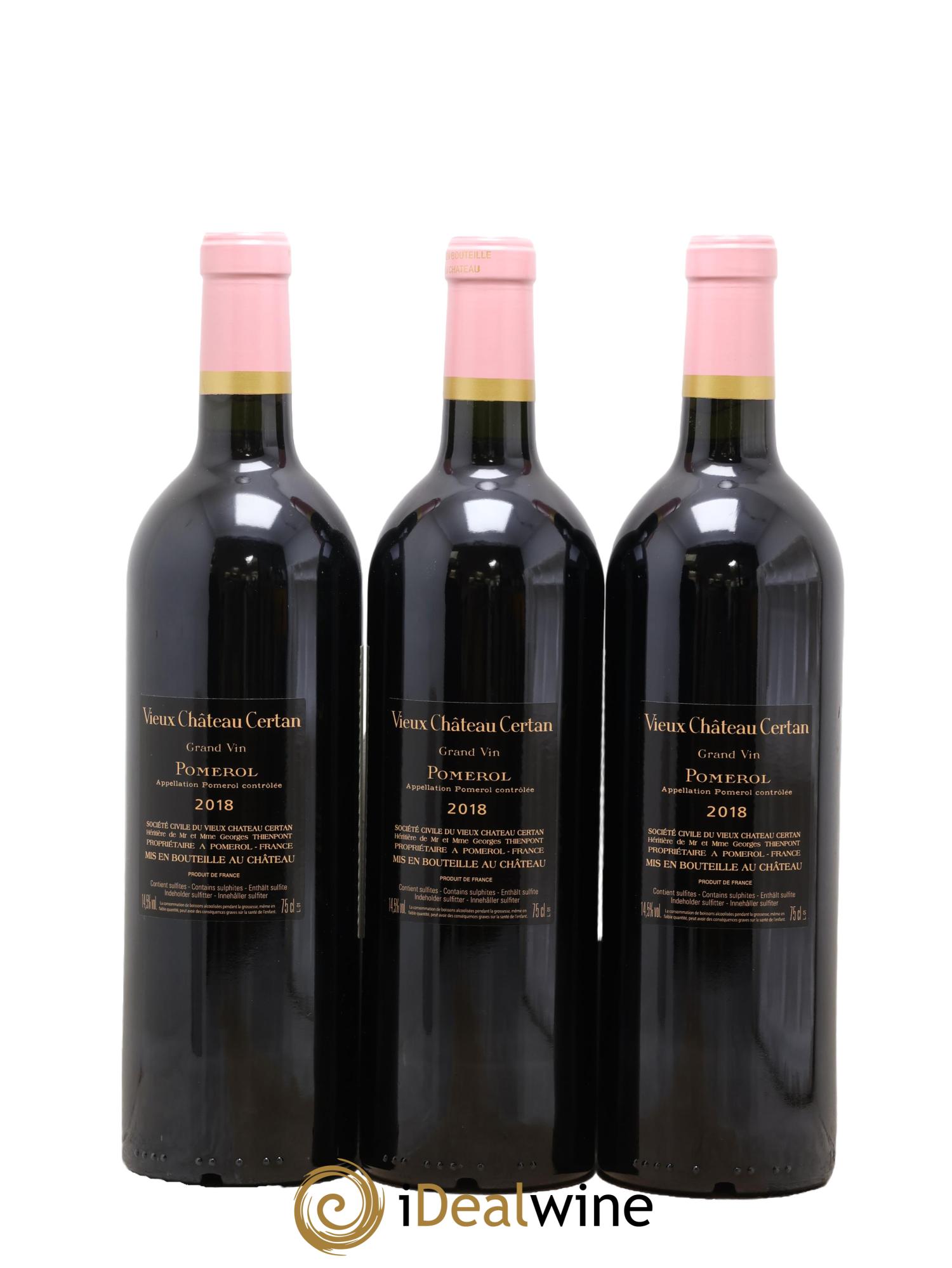 Vieux Château Certan 2018 - Lot of 3 bottles - 1