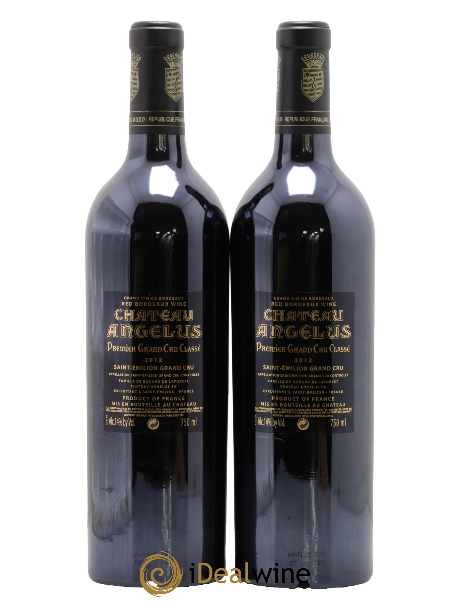 Château Angélus 1er Grand Cru Classé A 2012 - Lot of 2 bottles - 1