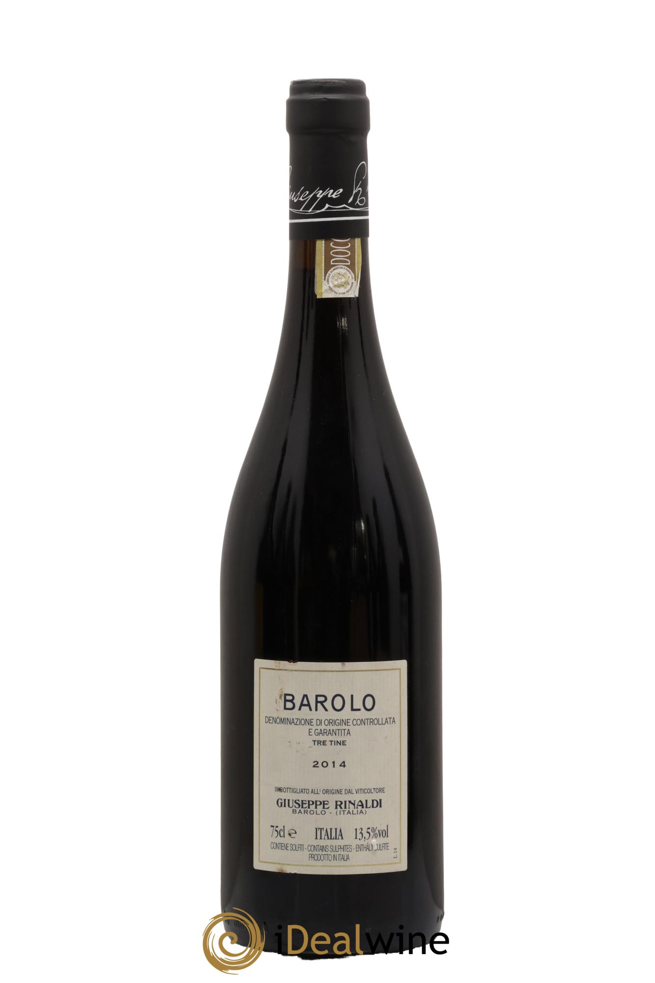 Barolo DOCG Tre Tine Giuseppe Rinaldi 2014 - Lot de 1 bouteille - 1