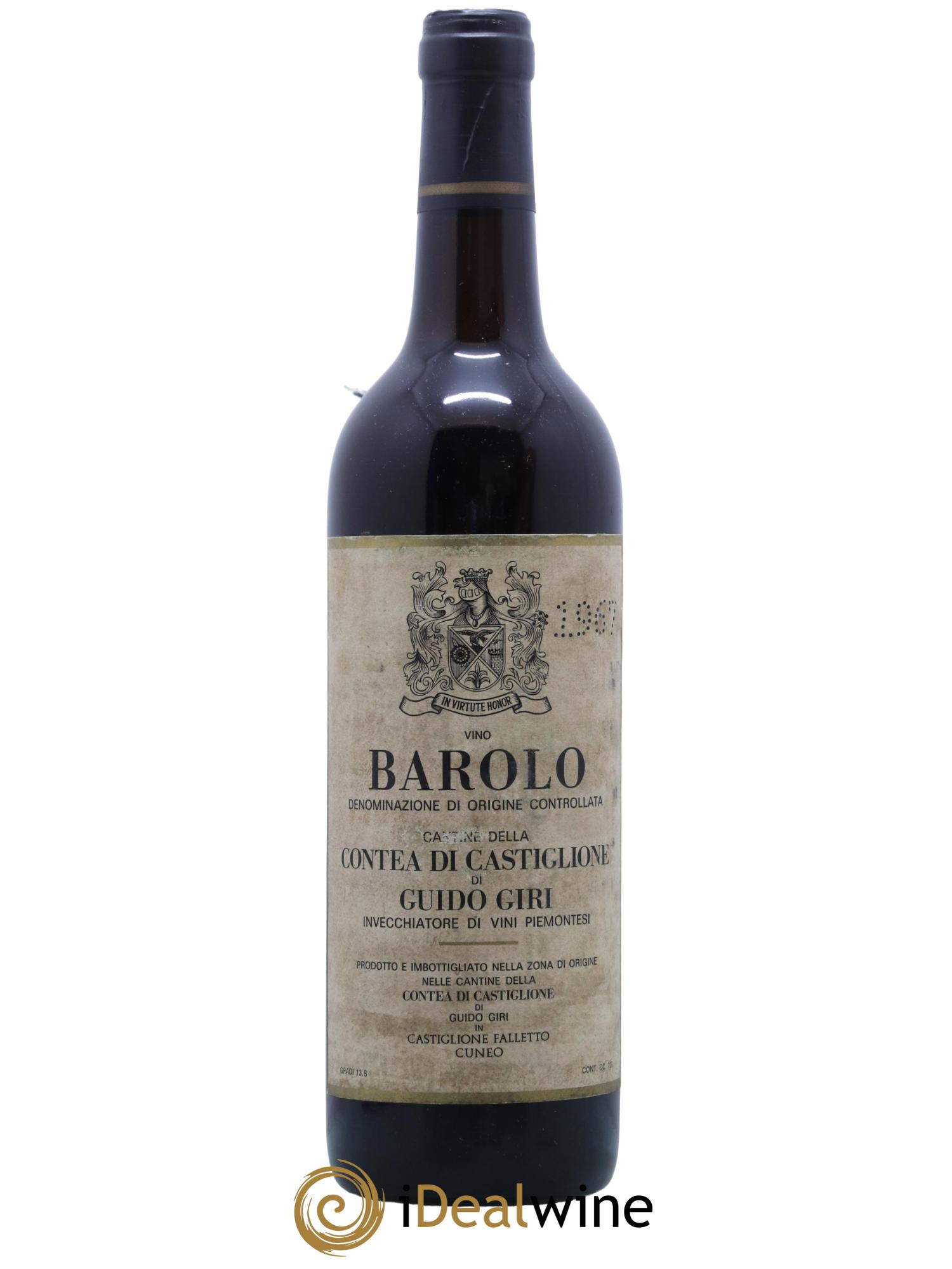 Barolo DOCG Contea di Castiglione di Guido Giri 1967 - Lotto di 1 bottiglia - 0