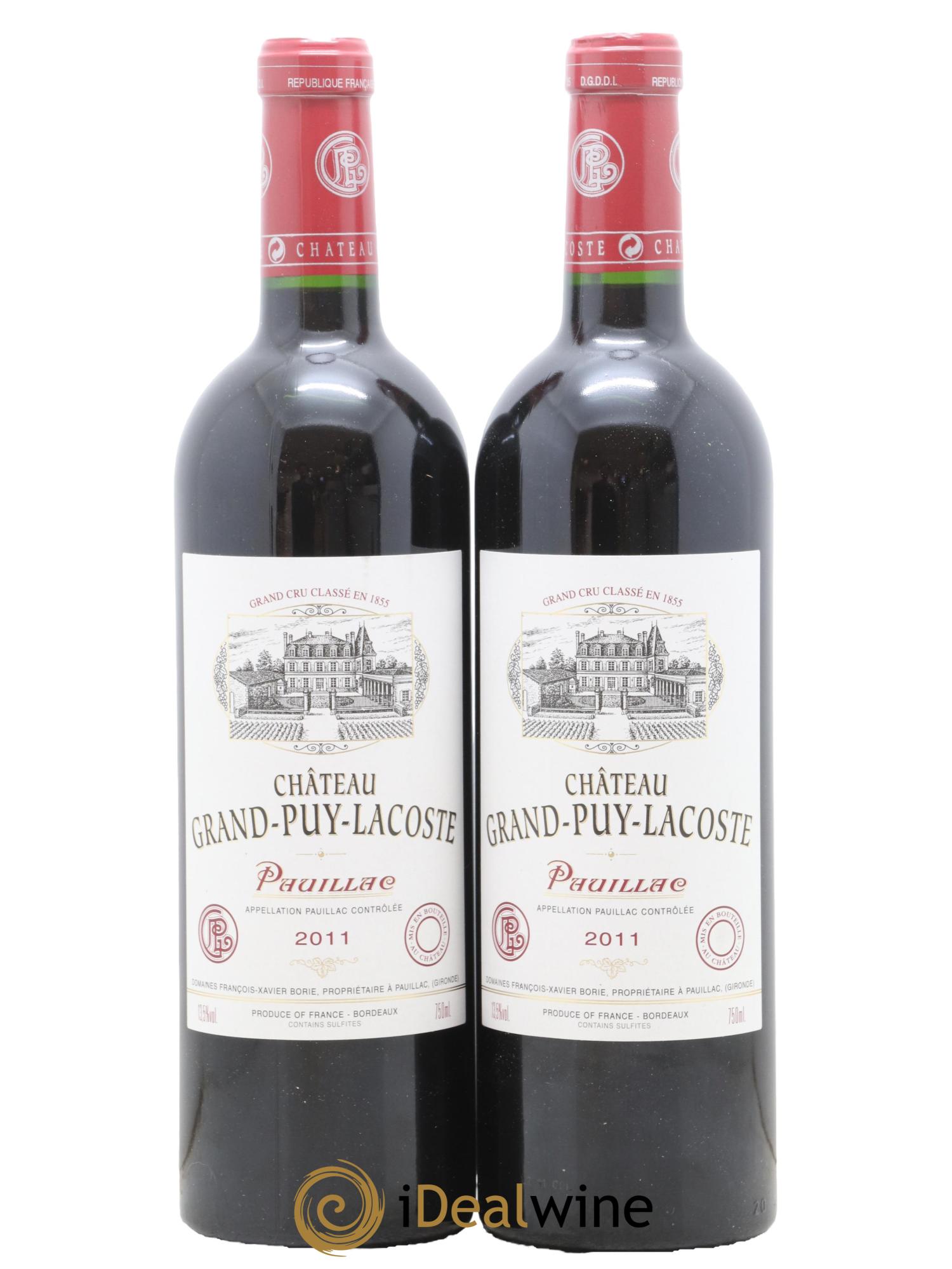 Château Grand Puy Lacoste 5ème Grand Cru Classé 2011 - Lot de 2 bouteilles - 0
