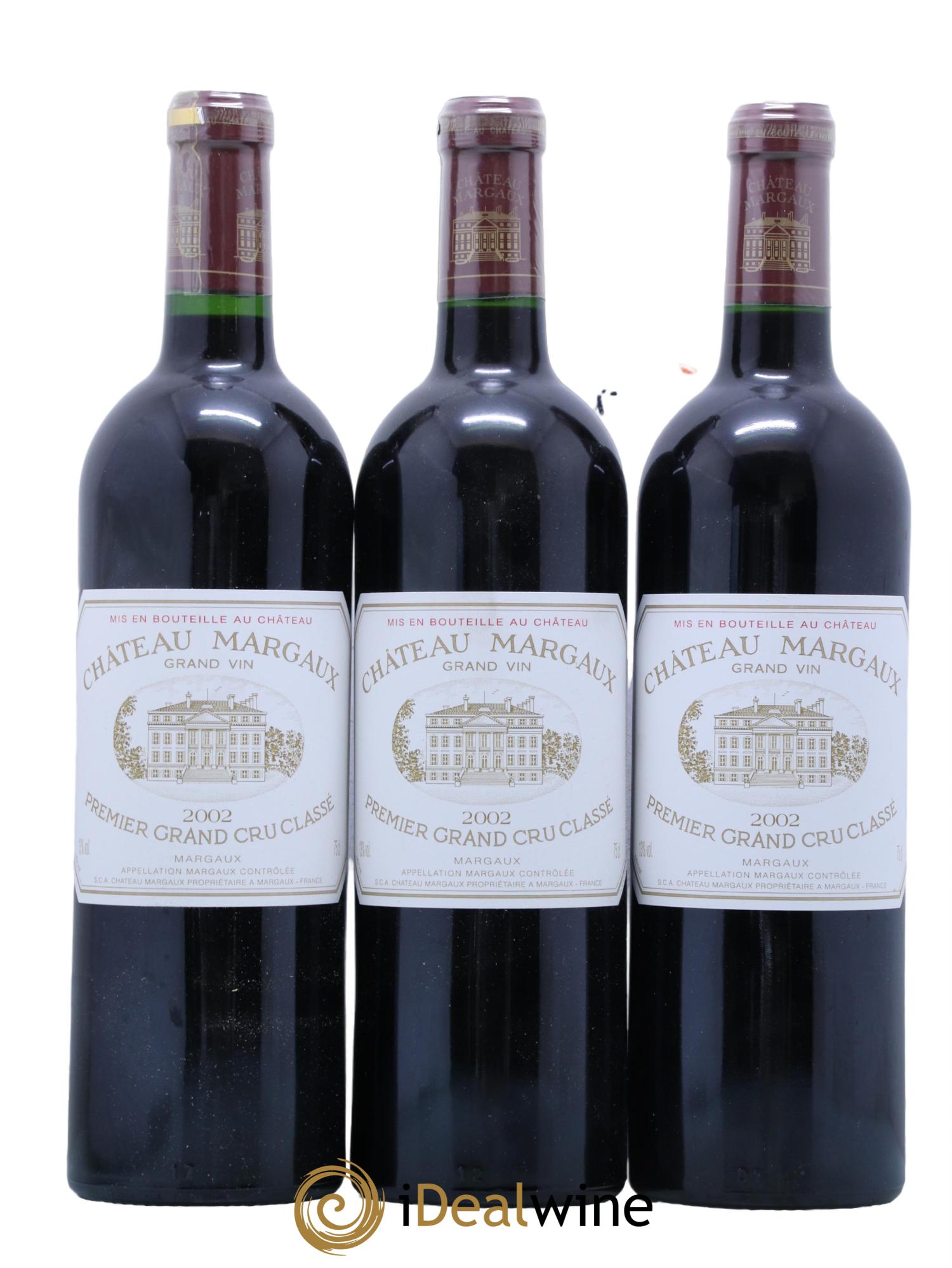 Château Margaux 1er Grand Cru Classé 2002 - Lot de 3 bouteilles - 0