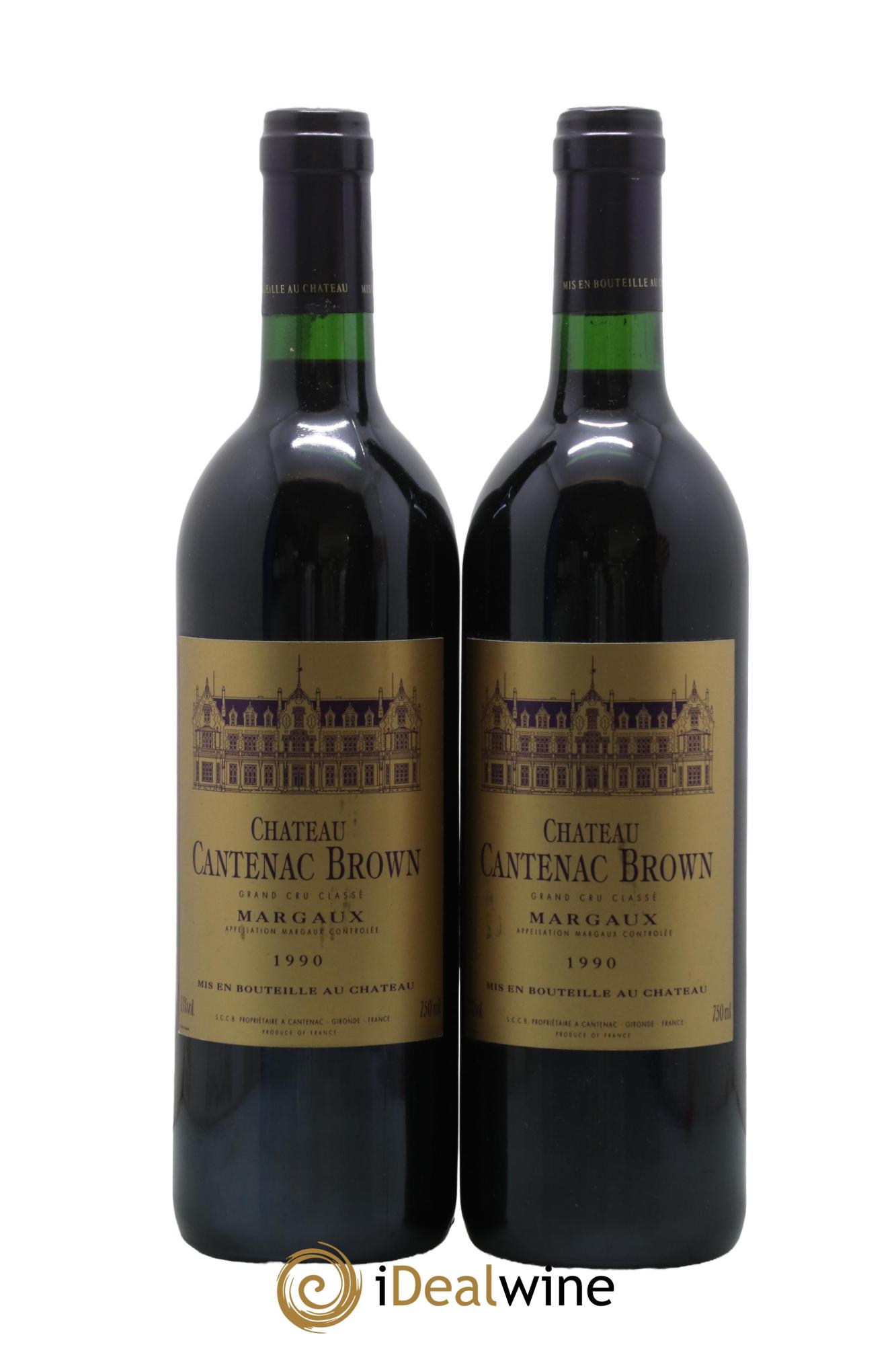 Château Cantenac Brown 3ème Grand Cru Classé 1990 - Lot de 2 bouteilles - 0