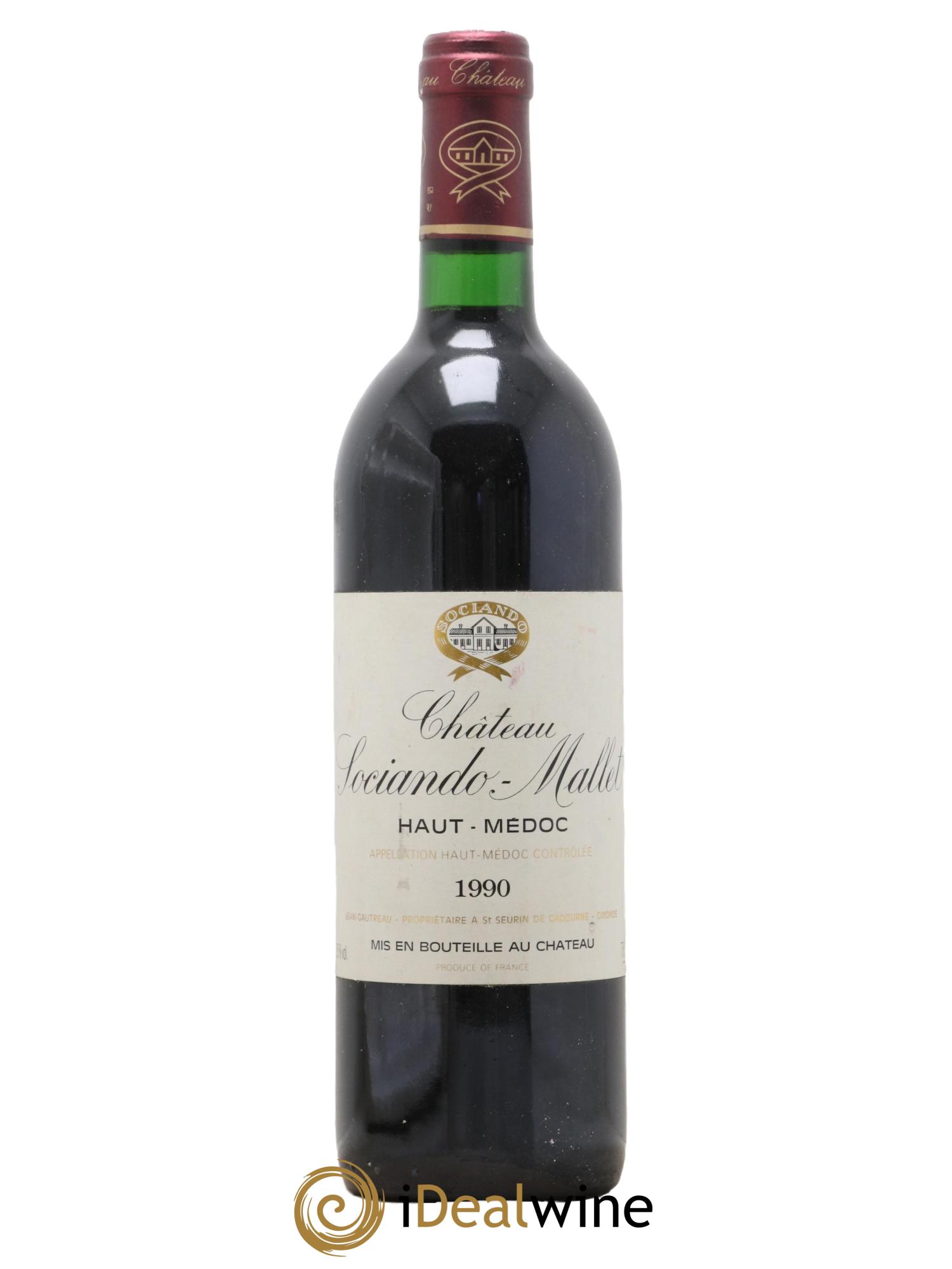 Château Sociando Mallet 1990 - Lot de 1 bouteille - 0