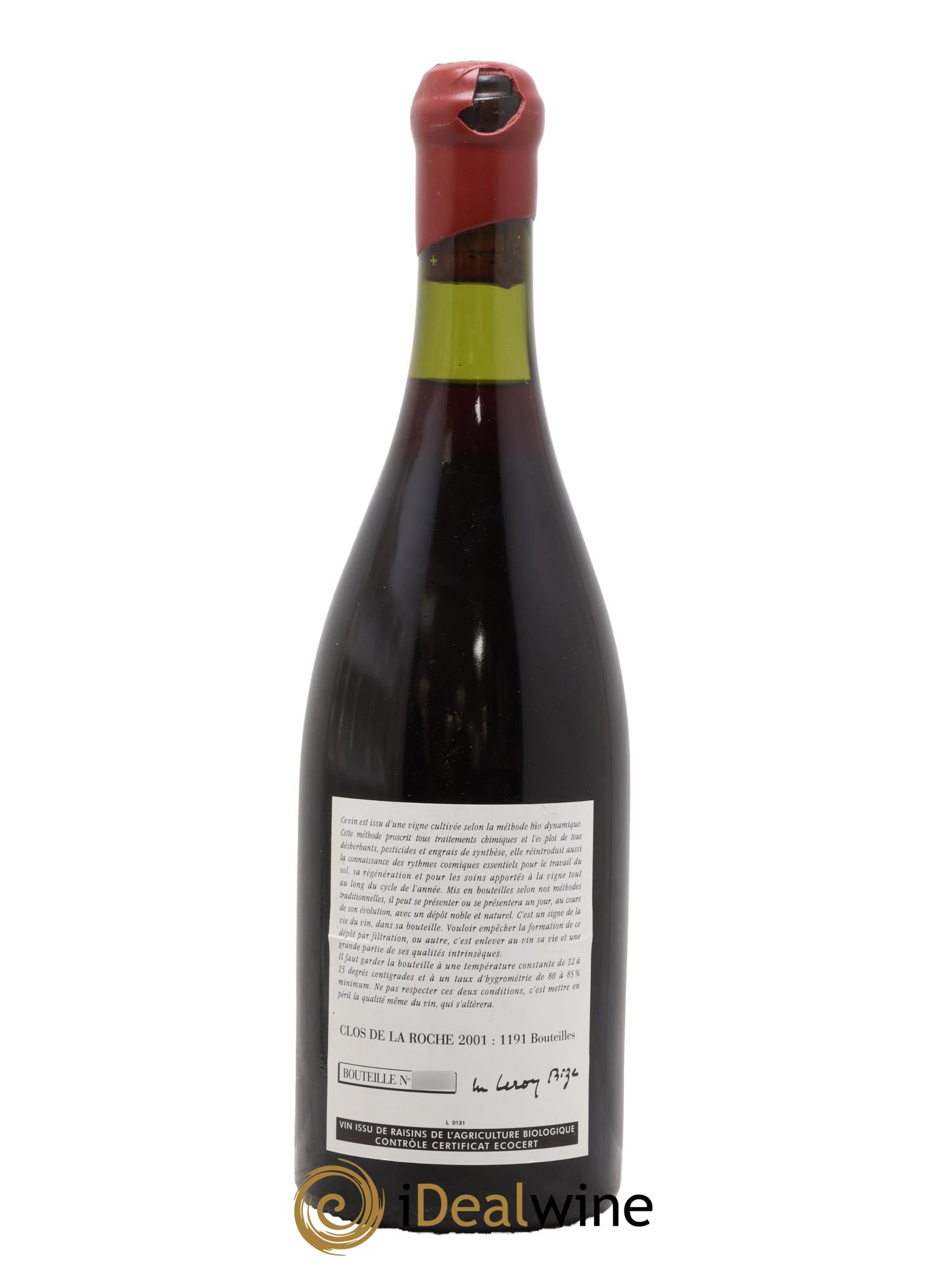 Clos de la Roche Grand Cru Leroy (Domaine) 2001 - Lotto di 1 bottiglia - 1