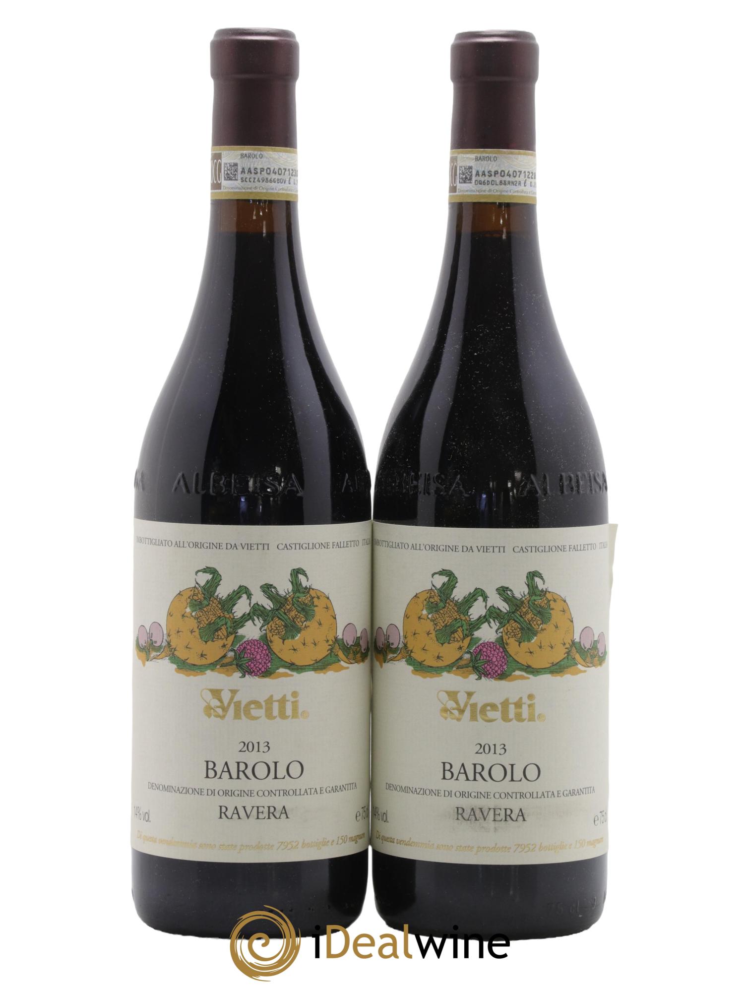 Barolo DOCG Ravera Vietti 2013 - Posten von 2 Flaschen - 0