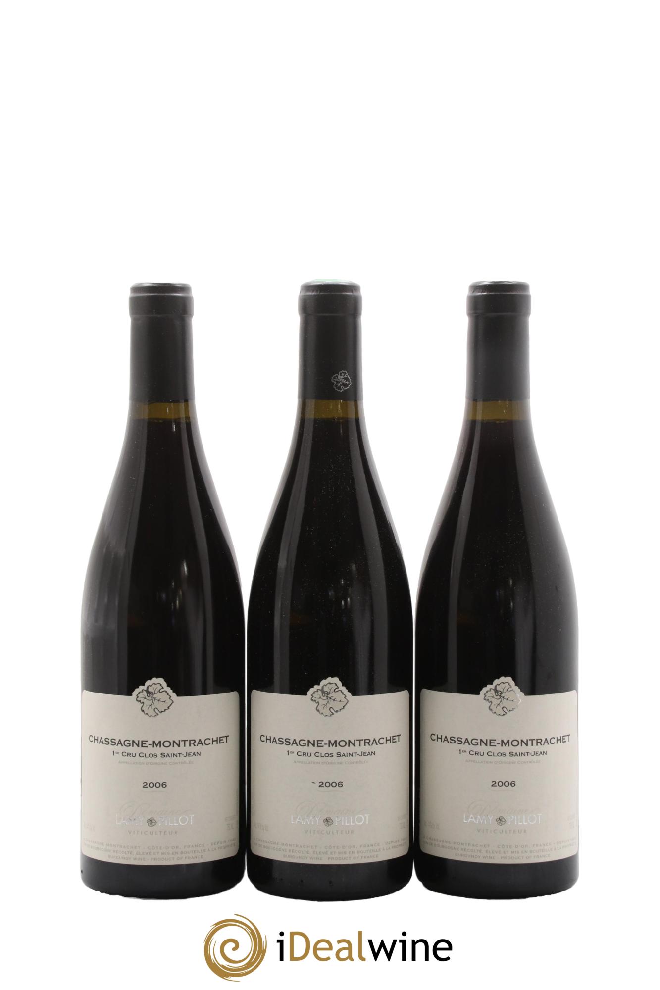 Chassagne-Montrachet 1er Cru Clos Saint Jean Lamy Pillot 2006 - Lotto di 3 bottiglie - 0