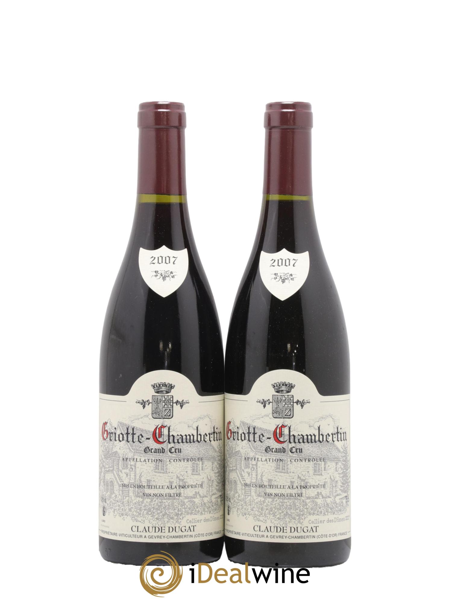 Griotte-Chambertin Grand Cru Claude Dugat 2007 - Lot de 2 bouteilles - 0