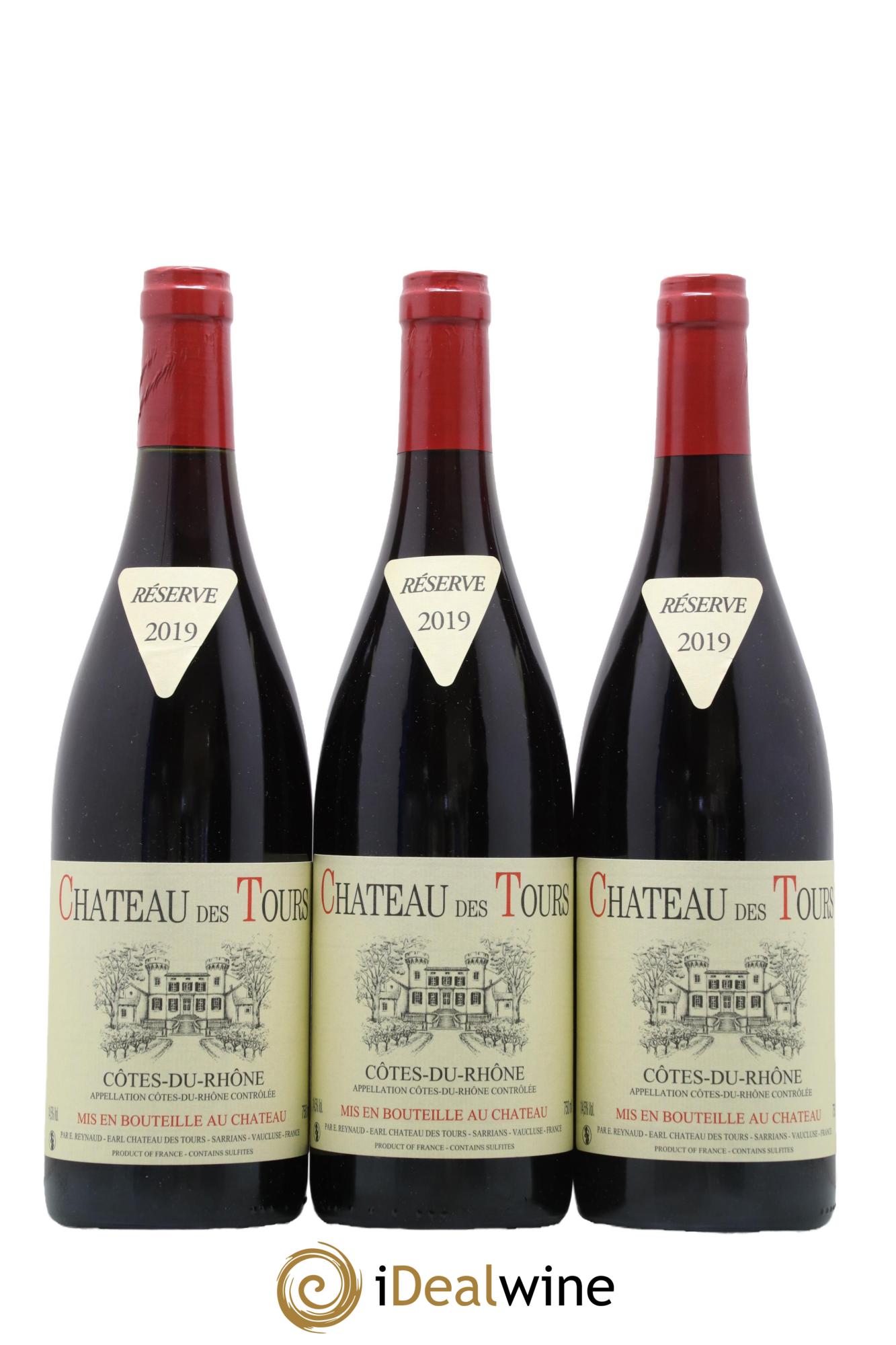 Côtes-du-Rhône Château des Tours Emmanuel Reynaud 2019 - Lot de 3 bouteilles - 0
