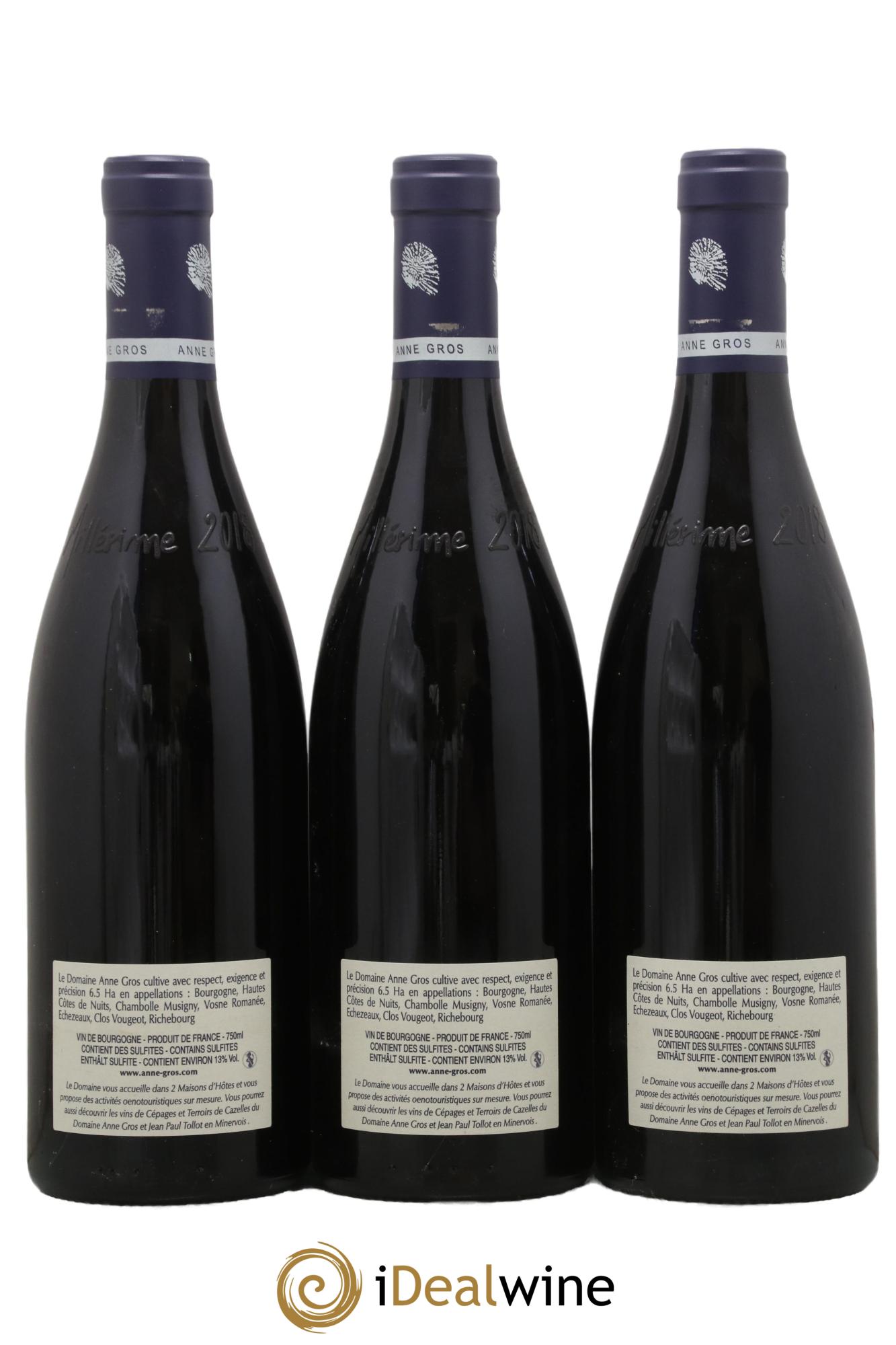 Clos de Vougeot Grand Cru Le Grand Maupertui Anne Gros 2018 - Lot of 3 bottles - 1