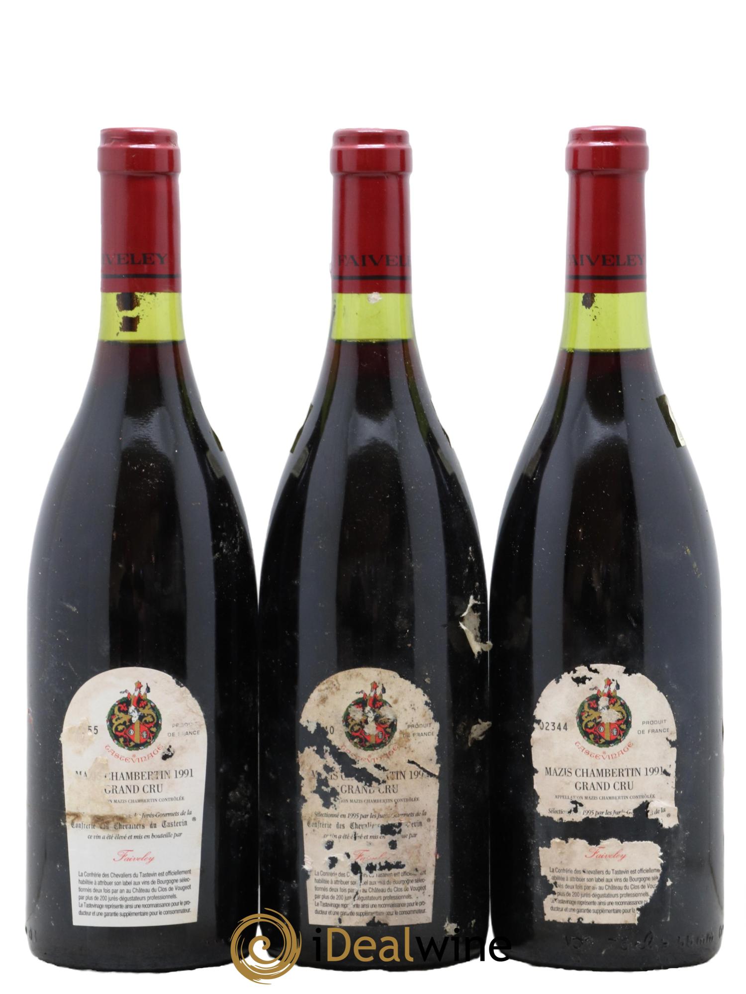 Mazis-Chambertin Grand Cru Faiveley 1991 - Lot de 3 bouteilles - 1