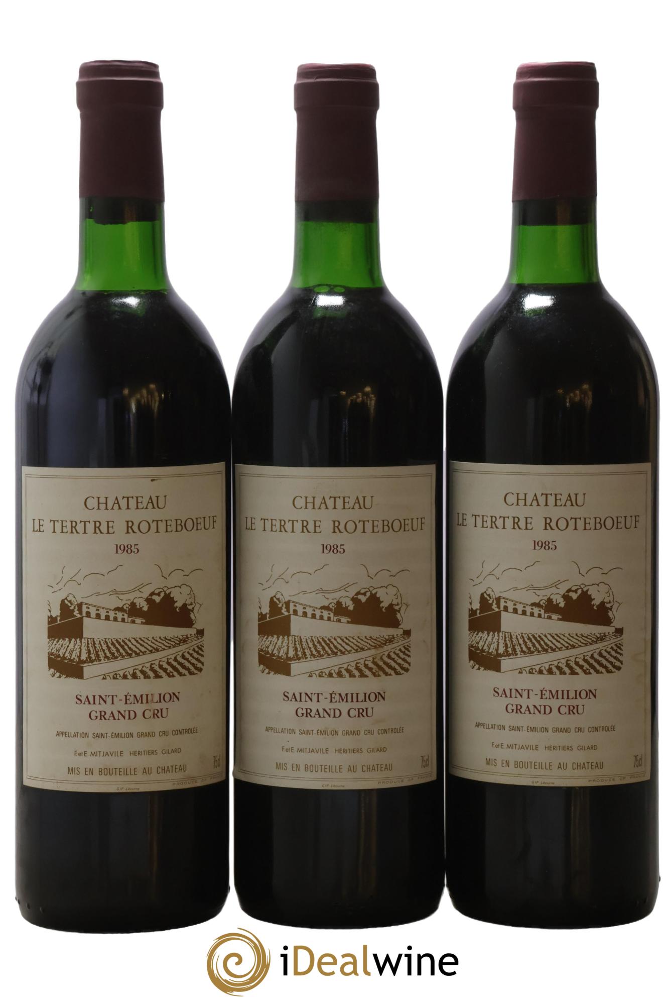Château Tertre Roteboeuf 1985 - Lot de 3 bouteilles - 0